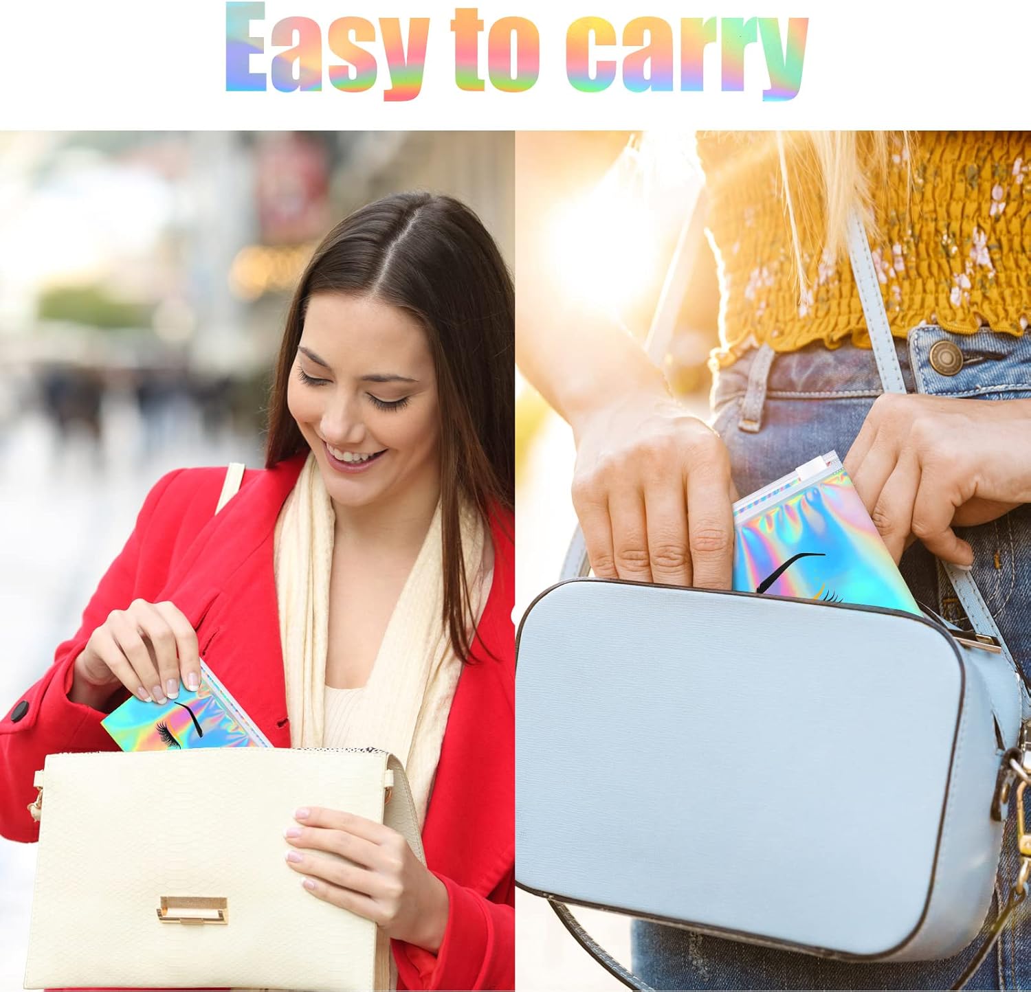 Kajaia 60 bolsas de cuidado posventa de pestañas, bolsas de cosméticos para pestañas, bolsas vacías de maquillaje para pestañas, bolsas con