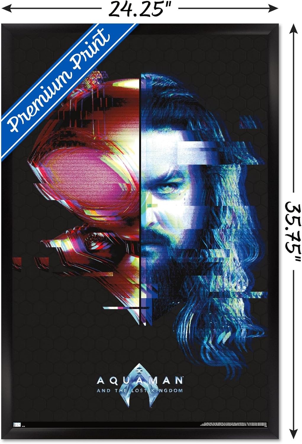 Trends International DC Comics Movie Aquaman y el Reino Perdido – Póster de pared de Faceoff, 22.37 x 34.00 pulgadas, versión enmarcada en negro