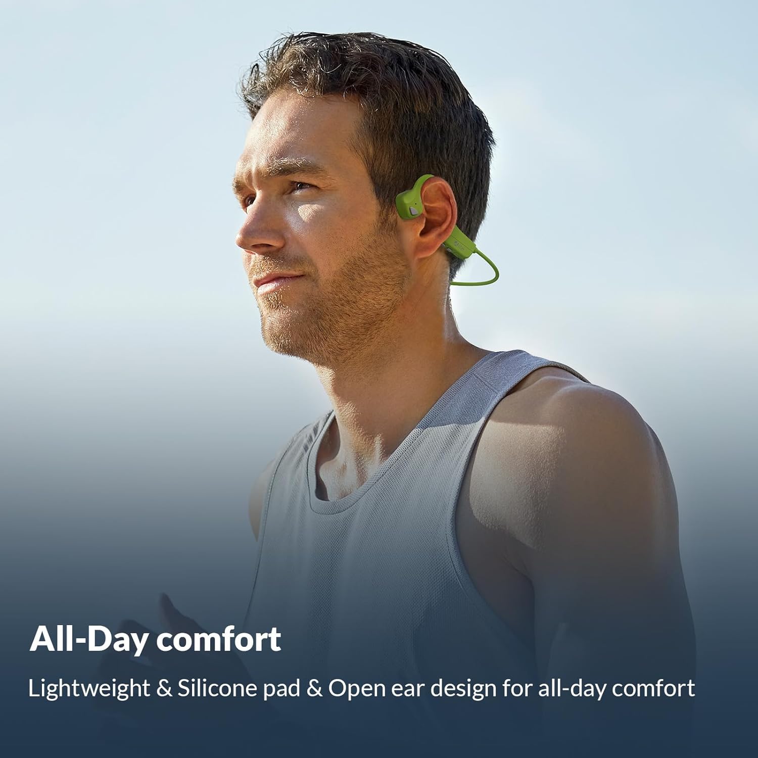 Auriculares Bluetooth de conducción ósea impermeables, auriculares abiertos inalámbricos, deportivos, a prueba de sudor, con micrófono, conducción