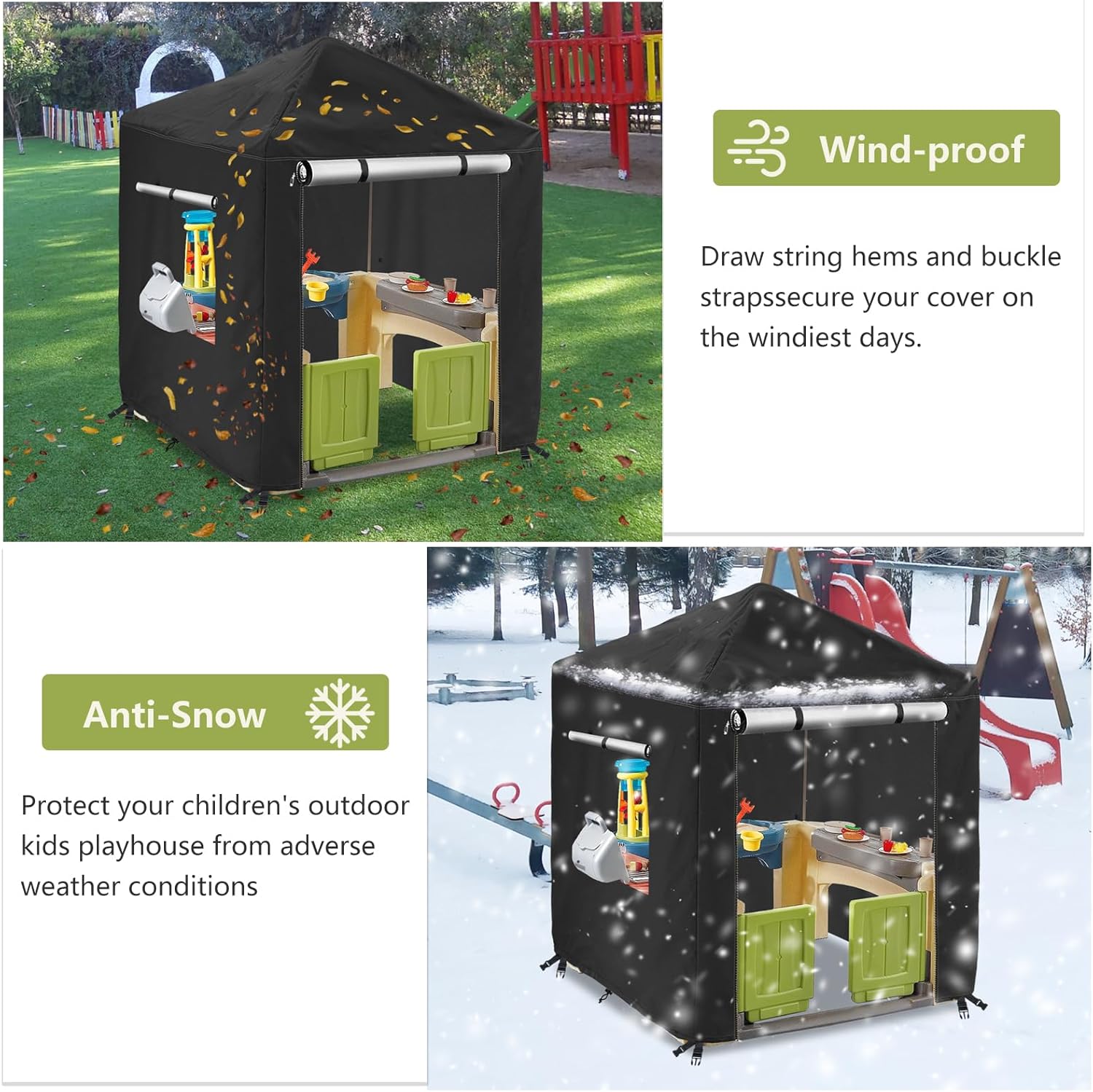 Funda impermeable para casa de juegos para niños y exteriores, adecuada para casa de juegos Step2 y casa de juegos del mismo tamaño que otras marcas