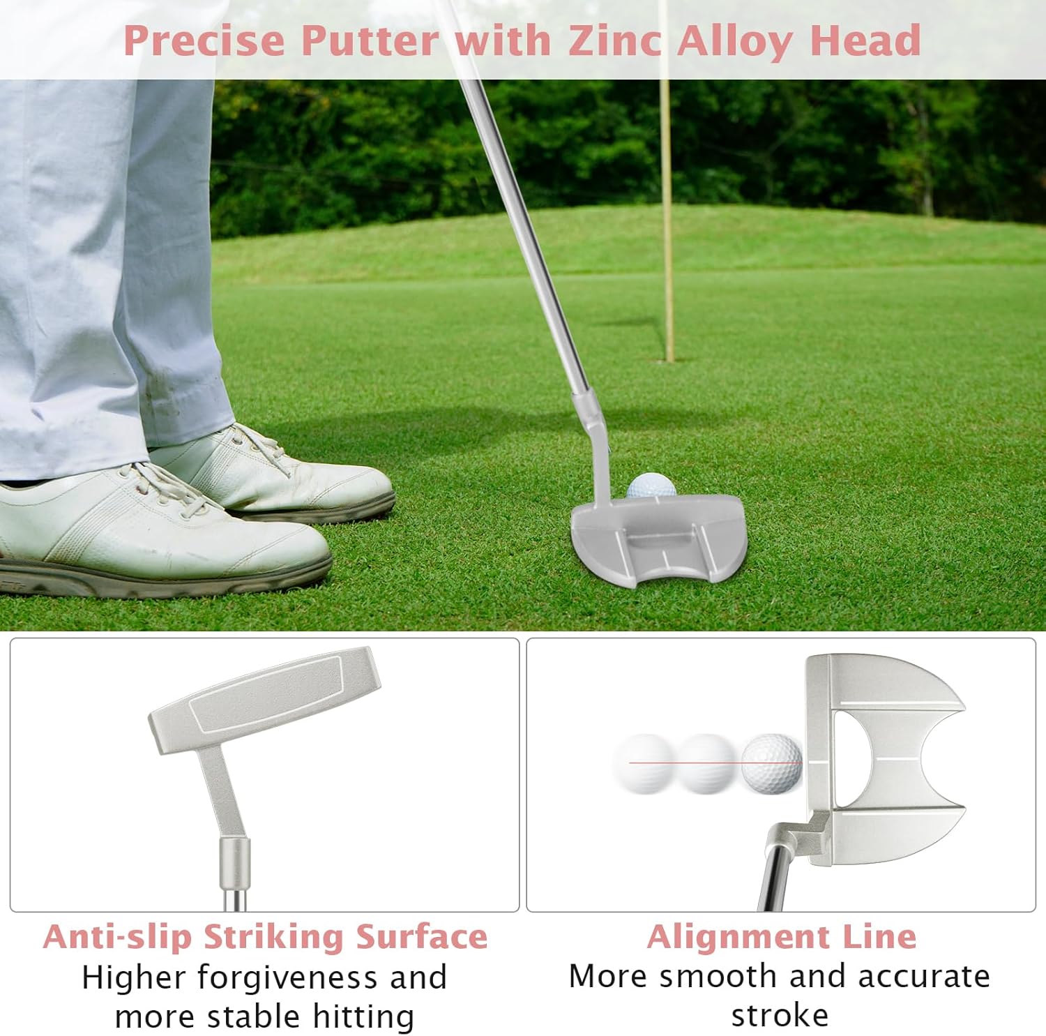 Goplus Juego completo de palos de golf para mujer, 9 piezas de palos de golf con conductor #1, 3 calles, 4 híbridos, 6 & #7 & #8 y #9 y #P hierros,