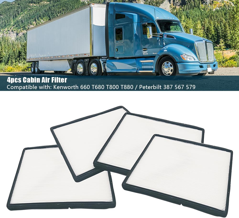 Filtro de aire de cabina compatible con Kenworth T660 T680 T880 Peterbilt 387 567 579 Filtro de cabina de automóvil Reemplazar S-9034 S28571