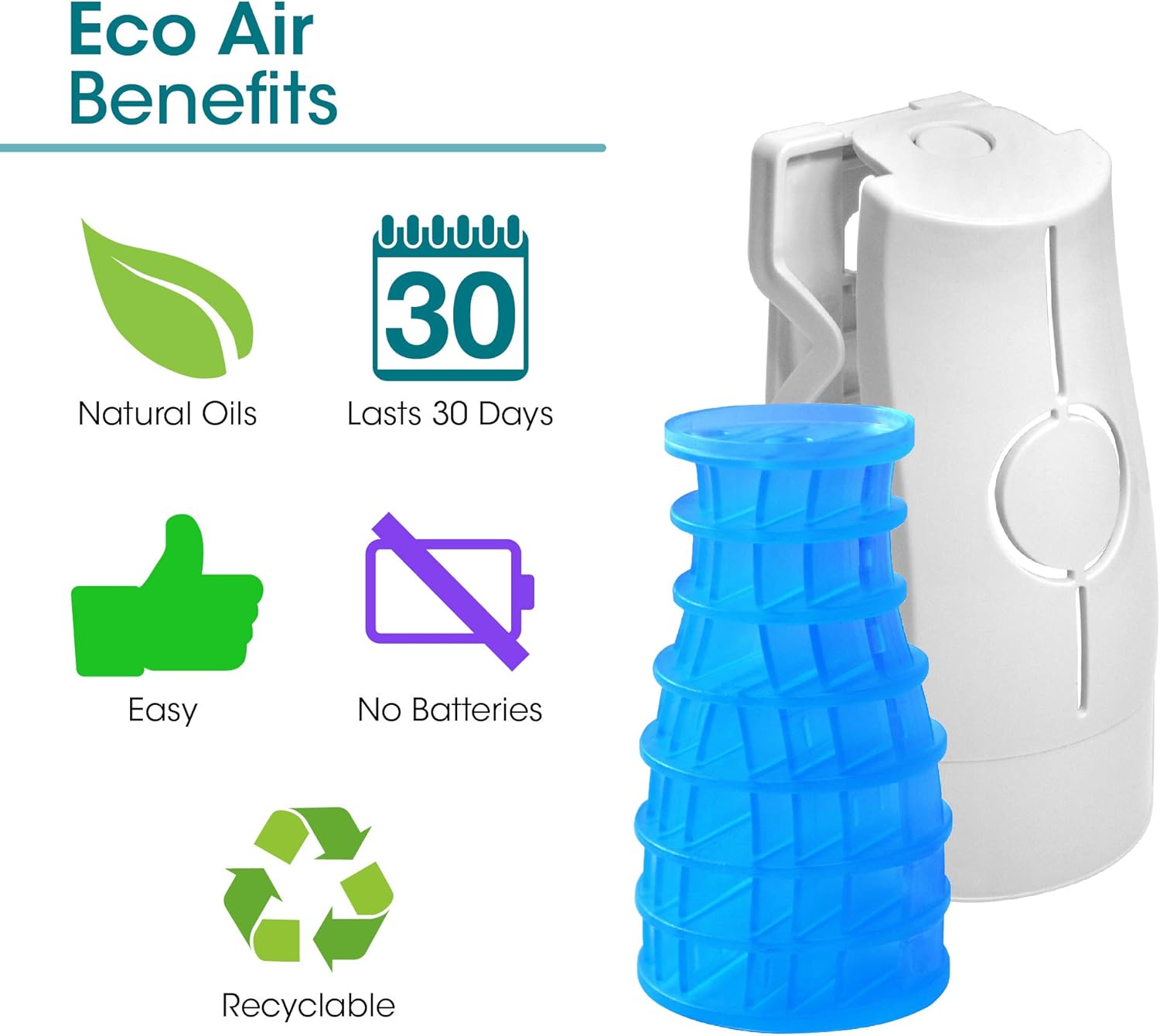Fresh Products Recambio Eco-Air, ambientador, repuesto de fragancia seca, aceites naturales, sin acetona ni propulsores, dura 30 días, ecológico,