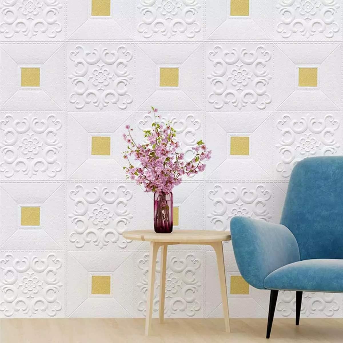 Cozylkx Paneles de pared de espuma 3D para despegar y pegar, cubre 5.2 pies cuadrados, papel tapiz decorativo autoadhesivo para decoración de pared