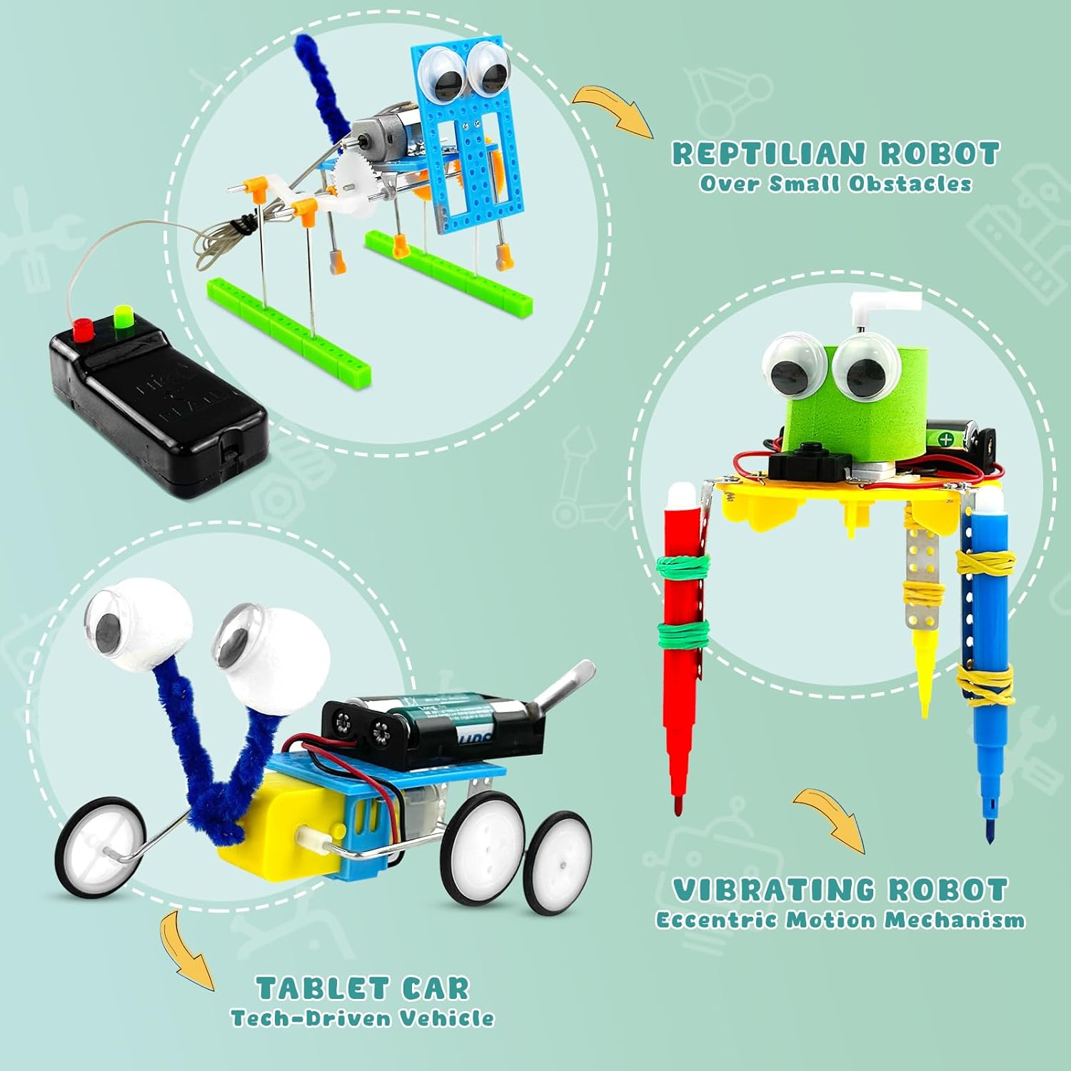 Ailiaili Juego de 6 proyectos STEM para niños de 8 a 12 años, kits de ciencia electrónica para niños de 6 a 8 años, juguete robótico de ingeniería