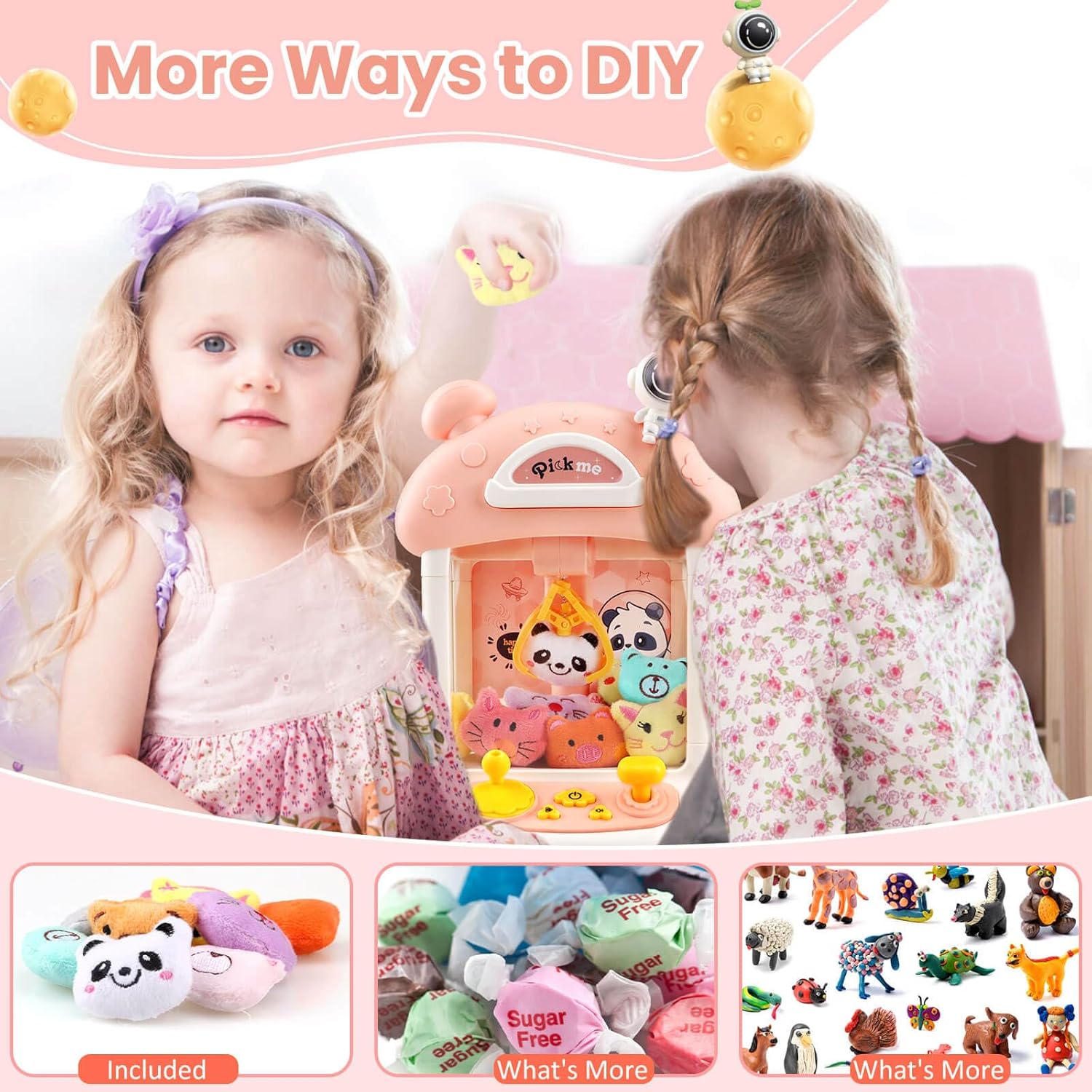 YOTOY Mini máquina de garras para niños de 3, 4, 5, 6, 7, 8 años, máquina de garras para niños, juguetes para niñas de 6 a 8 años, juguetes para