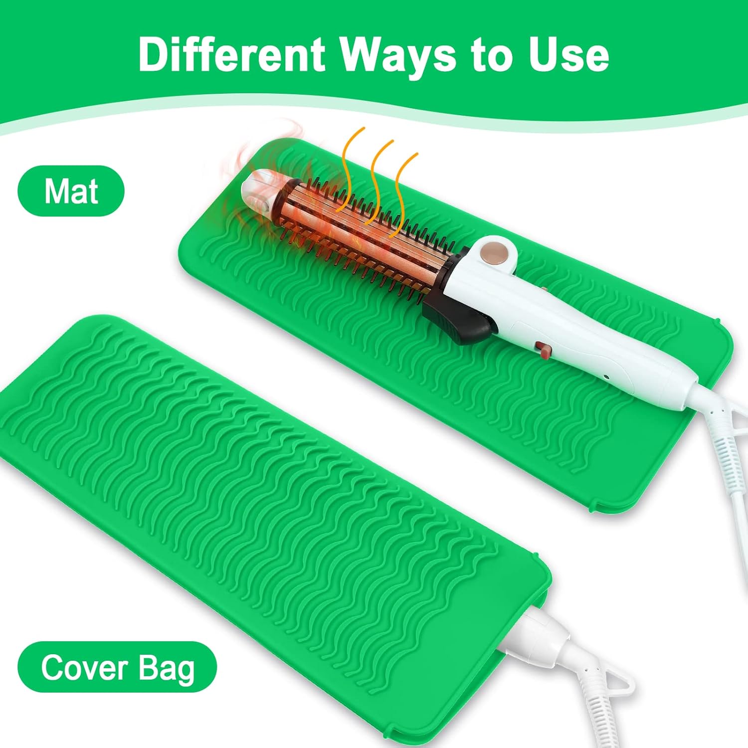 Shappy 2 piezas de soporte para plancha plana resistente al calor, soporte para alisador de neopreno y alfombrilla de viaje de silicona para