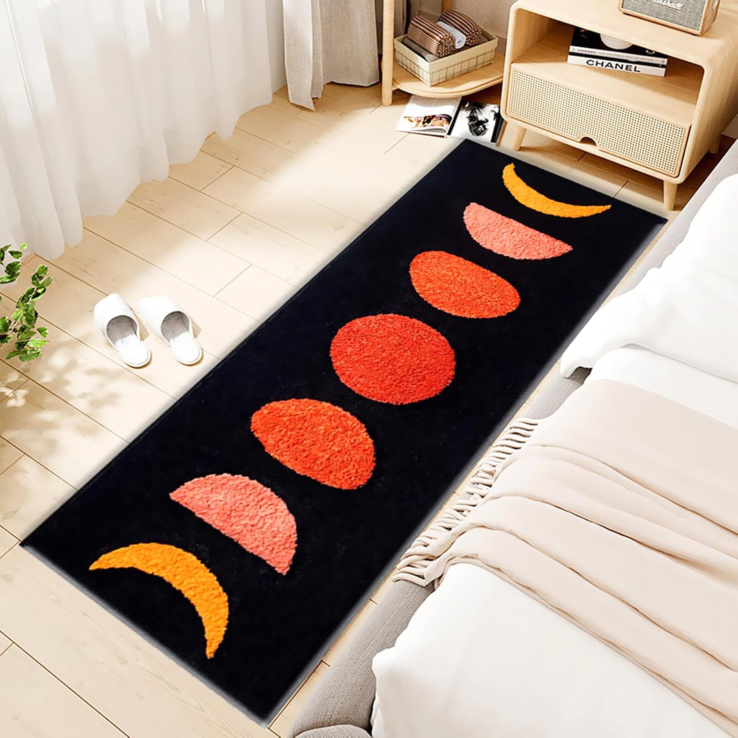 UKELER Alfombras de baño bohemias de 60 x 20 pulgadas de largo, antideslizantes, para baño, dormitorio, pasillo, cocina, lavandería, alfombra de