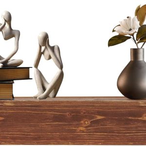 Estante rústico de 60 pulgadas para chimenea, repisa de madera para chimenea, para montar en la pared, repisa flotante para chimenea, color marrón Estante rústico de 60 pulgadas para chimenea, repisa de madera para chimenea, para montar en la pared, repisa flotante para chimenea, color marrón