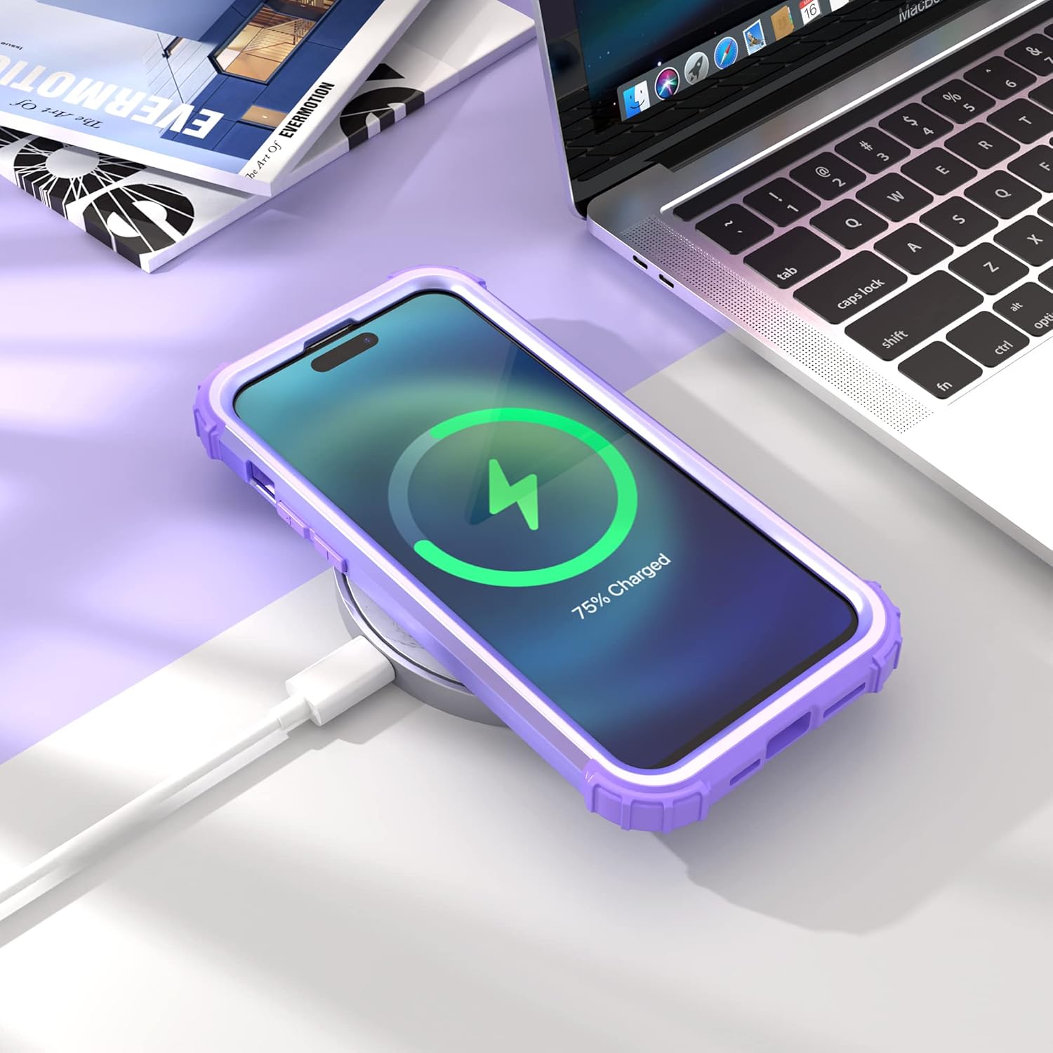 IDweel Funda para iPhone 15 Pro Max con protector de pantalla de vidrio templado, 3 en 1, a prueba de golpes, delgada, híbrida, resistente, cubierta