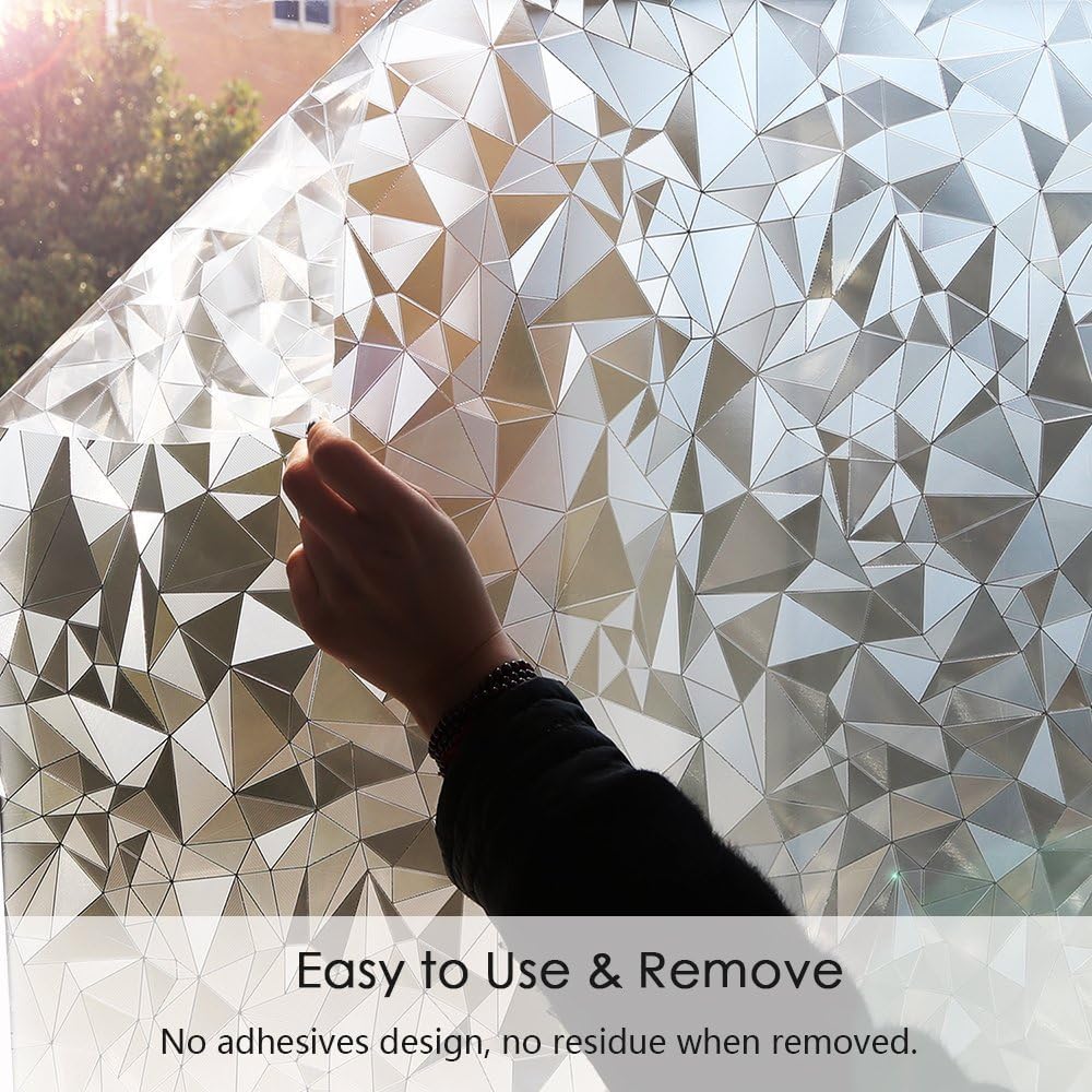 Película decorativa de privacidad para ventana, película 3D para puerta, película reflectante estática, protección de privacidad, control de calor,