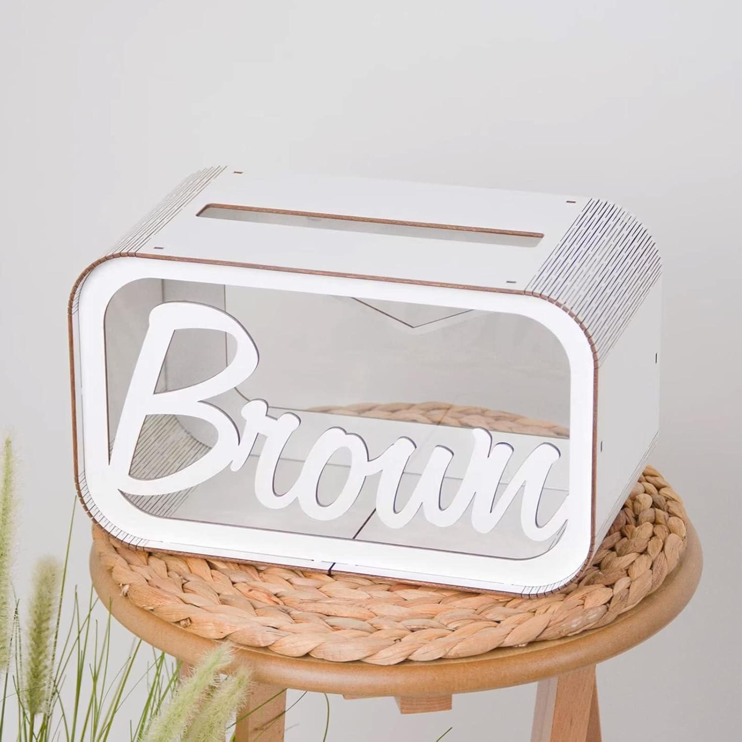 Caja de tarjetas de boda, caja de tarjetas de boda personalizada, caja de madera rústica, caja de recuerdos para decoración de boda, nombre y fecha