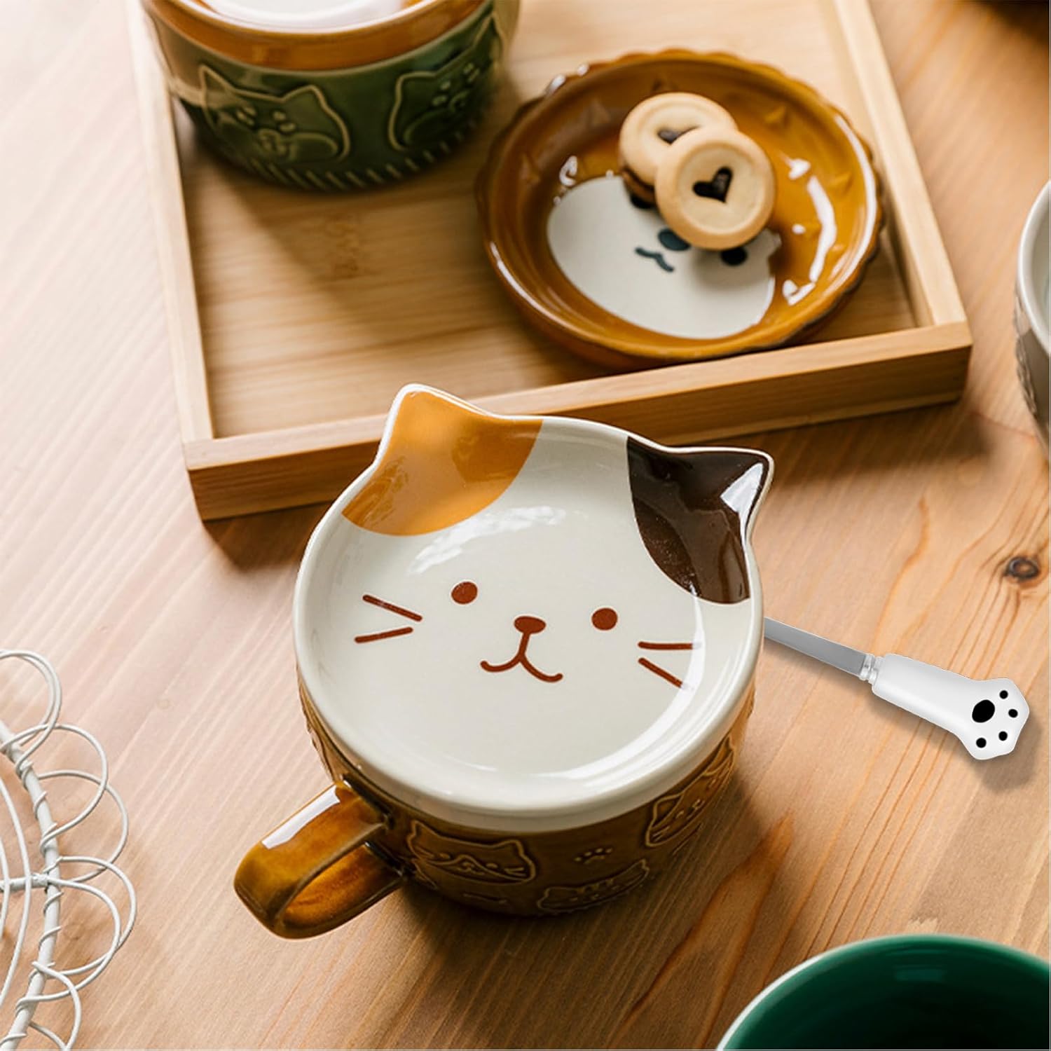 Regalos para mujeres, tazas de café Kawaii con tapas, regalos de cumpleaños de Navidad para niñas, amigos, niños, hombres, esposa, mamá, abuela,
