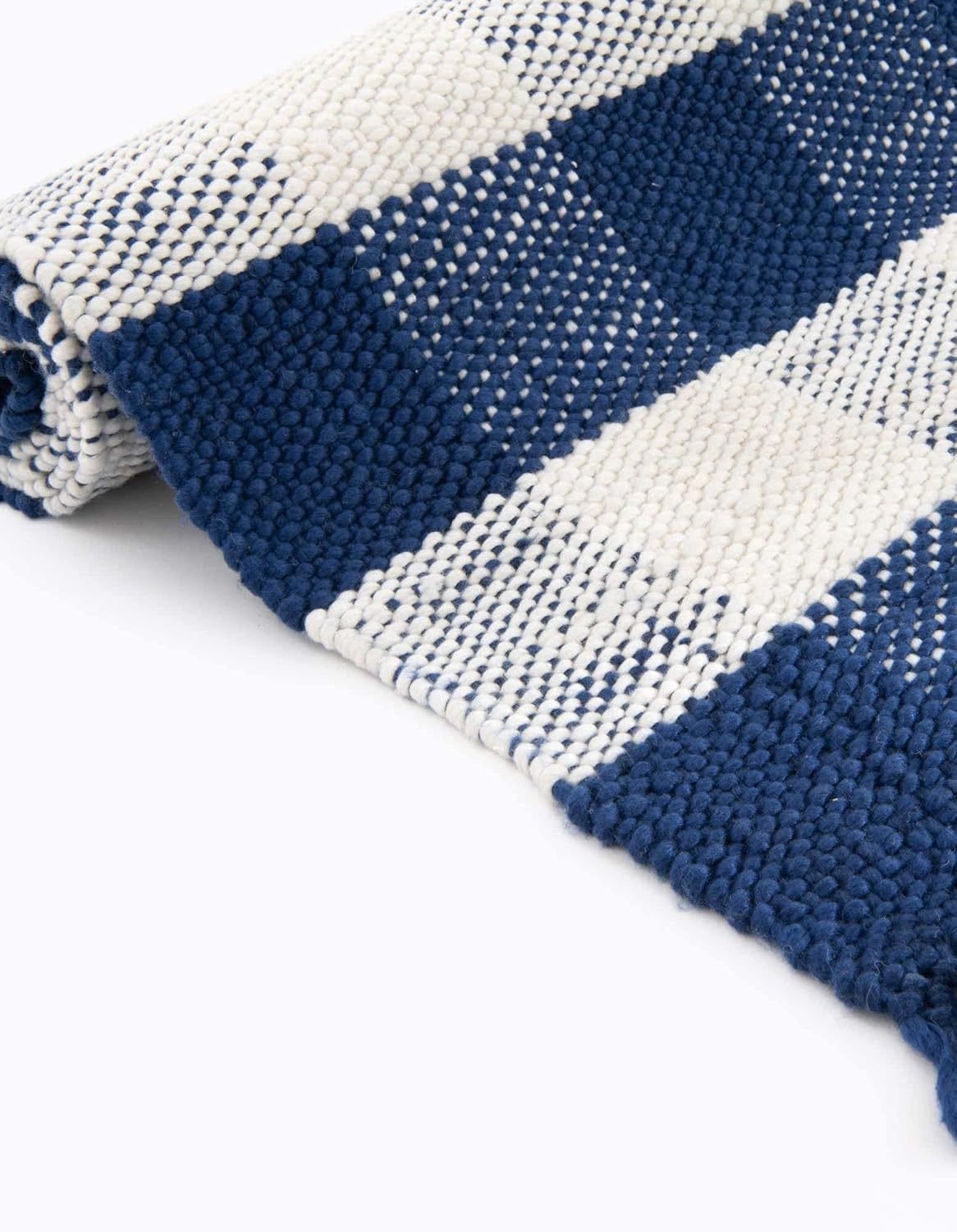 Unique Loom Eco Plaid – Alfombra lavable para interiores y exteriores, colección Balmoral (7 pies 10 pulgadas x 10 pies, azul marinomarfil)