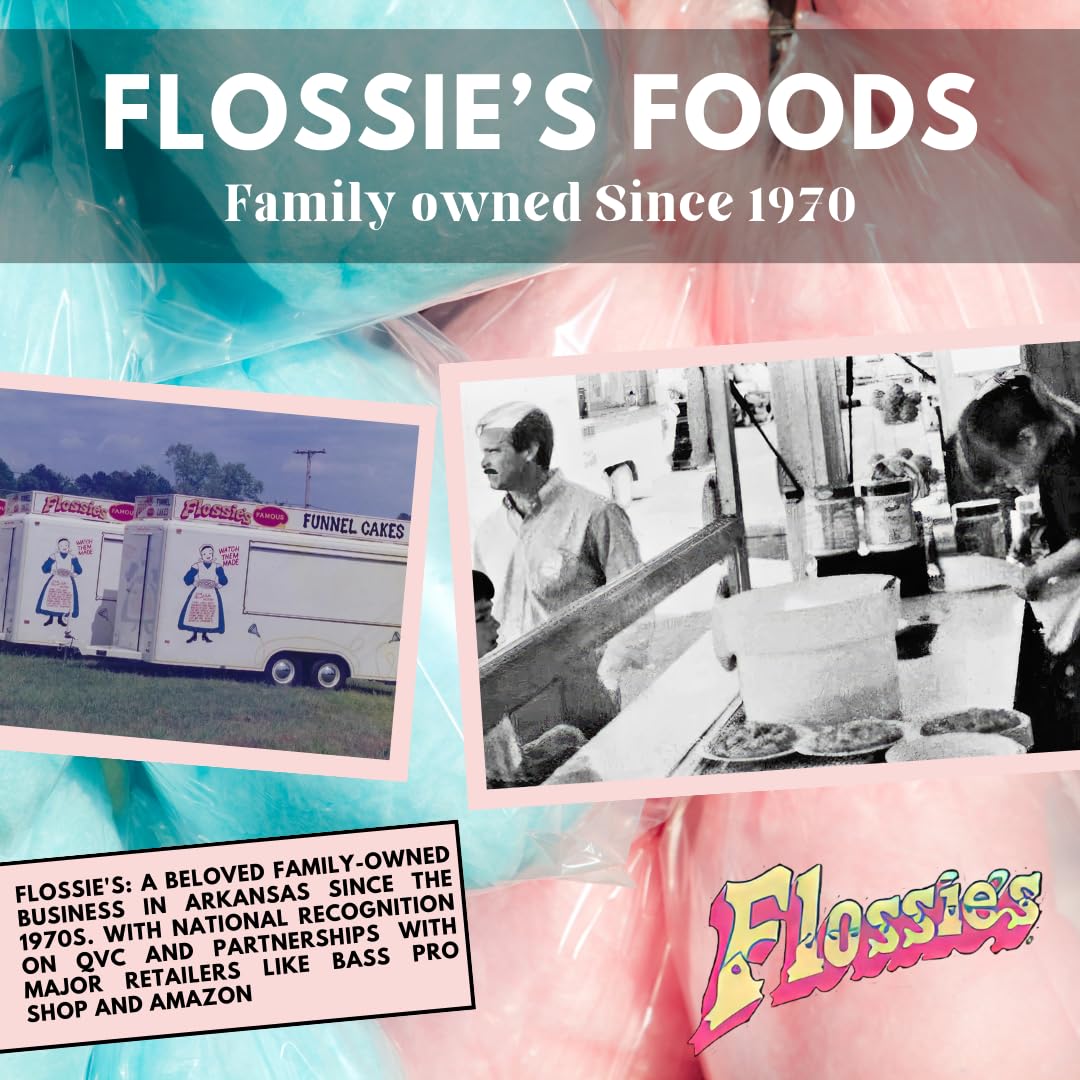 Flossie’s Famoso sabor de fiesta de algodón de azúcar azul, bolsa de 2.4 onzas (paquete de 12)