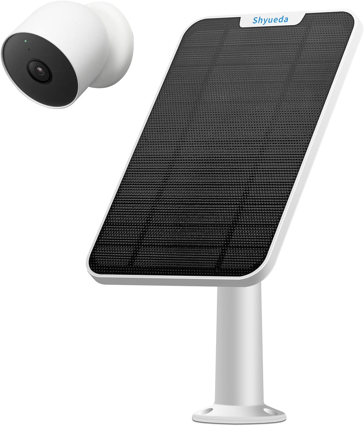 Carga de panel solar de 4 W compatible con cámara Google Nest para exteriores e interiores (versión de batería), IP65 resistente a la intemperie,