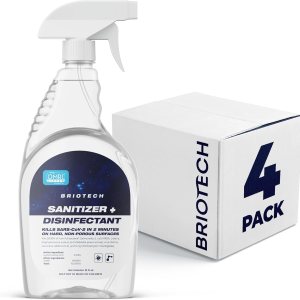 BRIOTECH Desinfectante + desinfectante en aerosol hipocloroso, mata el 99.99% de los virus y bacterias, elimina el olor, lo suficientemente suave BRIOTECH Desinfectante + desinfectante en aerosol hipocloroso, mata el 99.99% de los virus y bacterias, elimina el olor, lo suficientemente suave