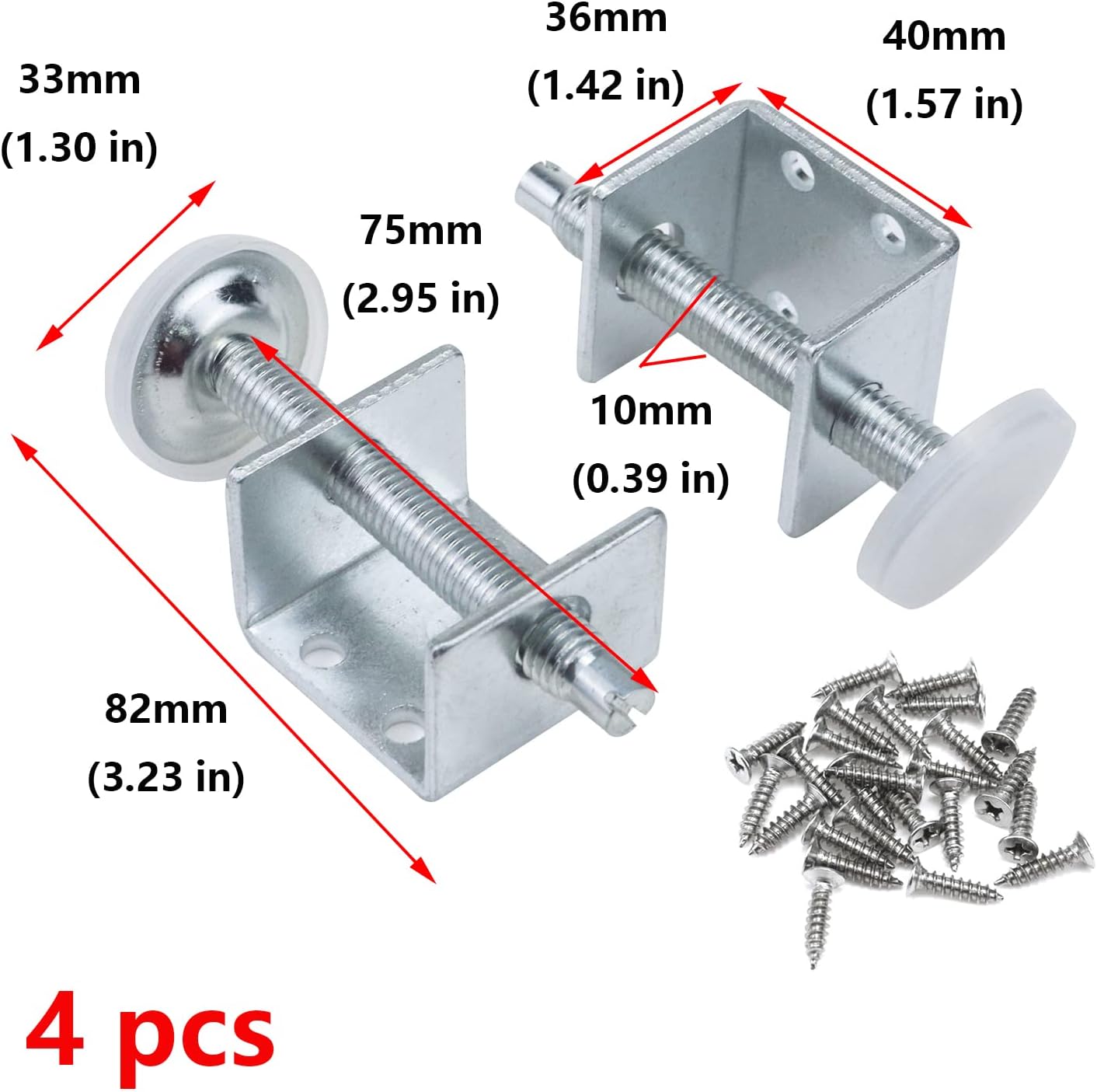 Antrader Paquete de 4 unidades, para mesa, silla, sofá, gabinete, ajustable, resistente, nivelador de patas para muebles, accesorio para muebles,
