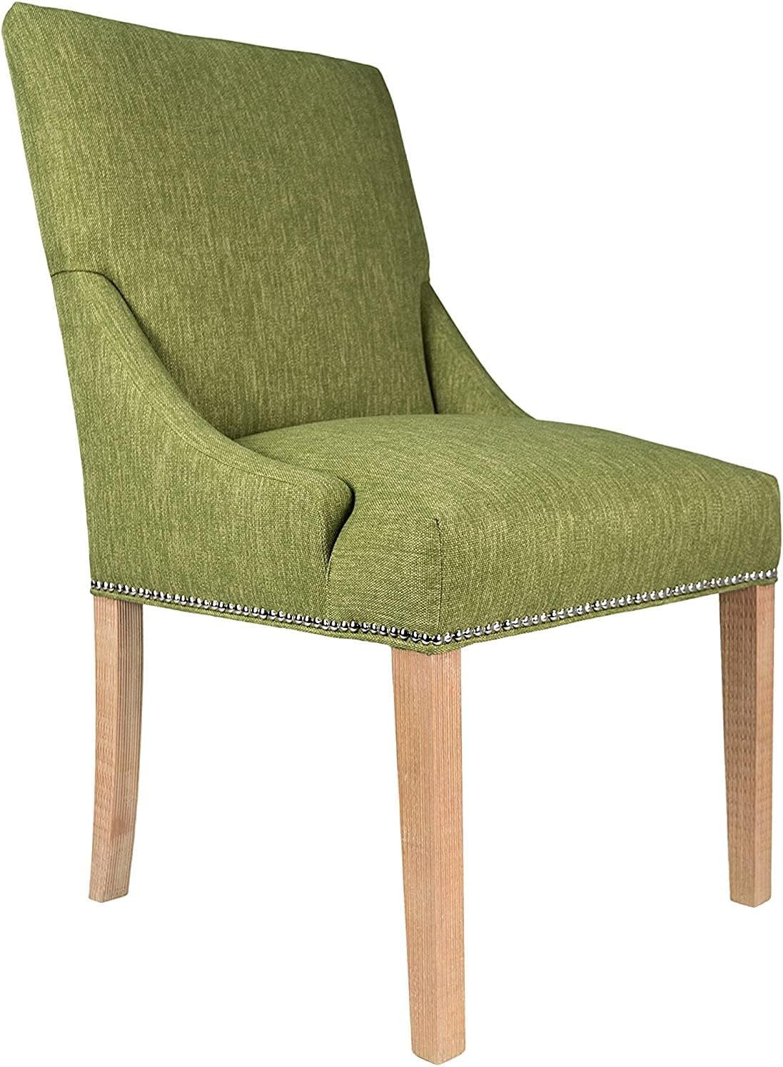 Sole Designs Marie Collection – Silla auxiliar de comedor doble tapizada con detalles de cabeza de clavo, color verde