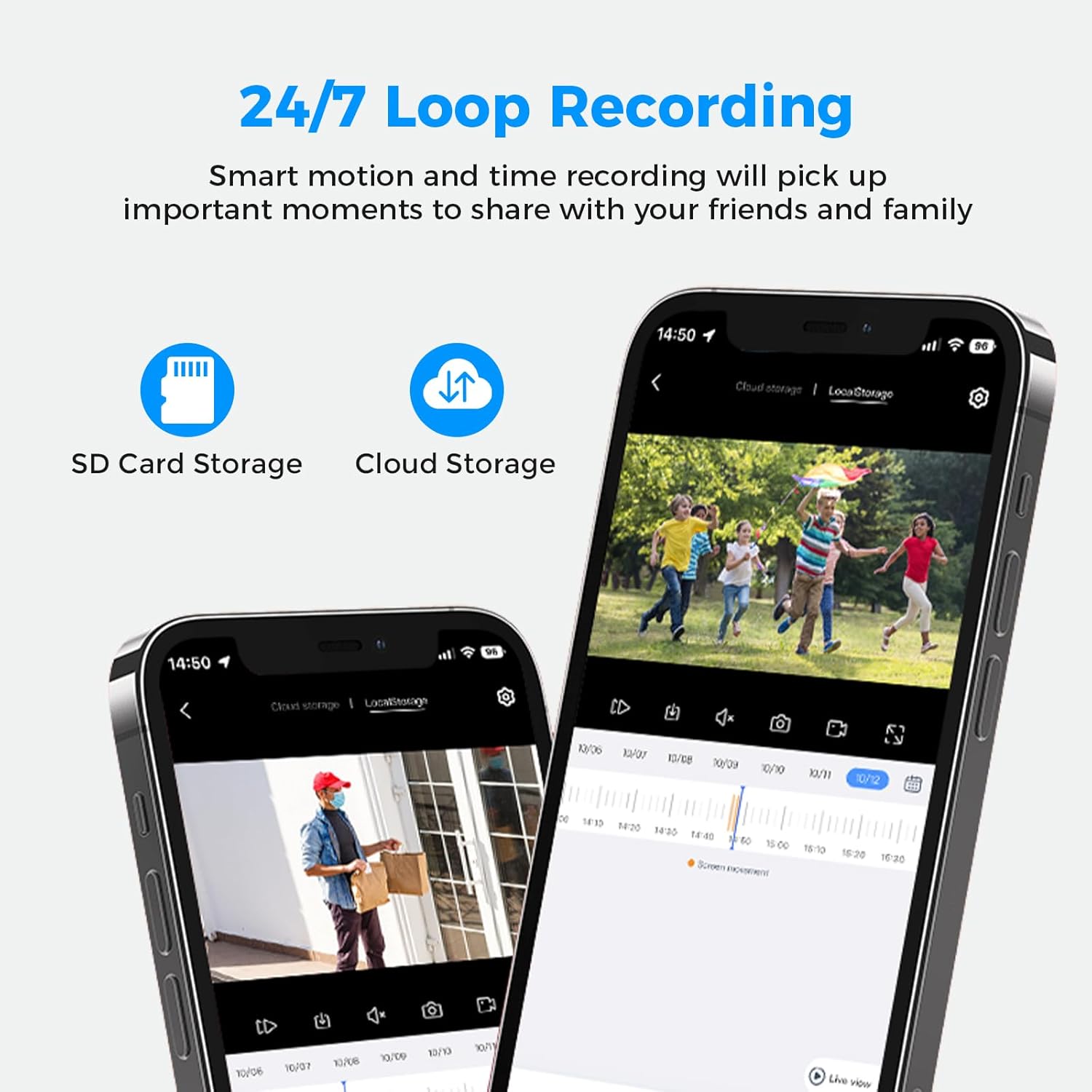 Hiseeu Cámara de seguridad de doble lente de 3MP inalámbrica WiFi 2.4GHz al aire libre, zoom panorámico e inclinación de 10X 360, visión nocturna a