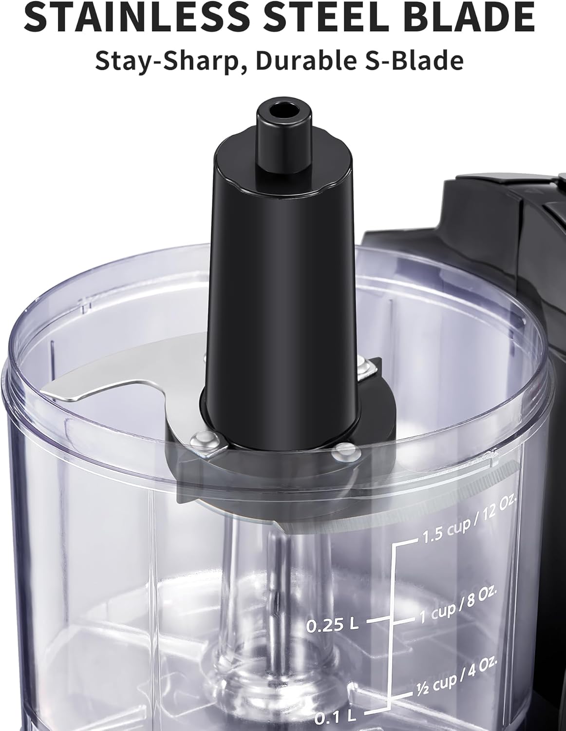 Picadora eléctrica de alimentos de un solo toque de 1.5 tazas, mini procesador de alimentos de 100 W, mezcla, pica, pica y mezcla verduras, frutas,