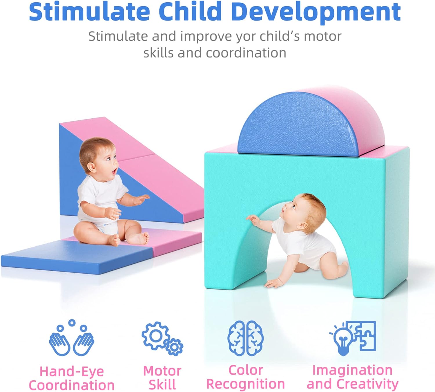 KORIMEFA Bloques de escalada de espuma para niños pequeños, juguetes de escalada para bebés, juguetes de escalada para interiores, juguetes de