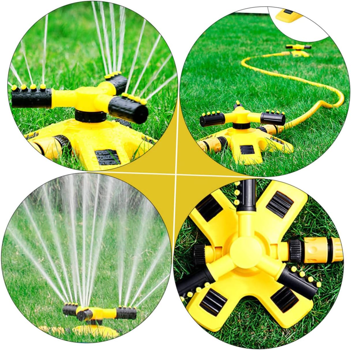 Yardwe 2 piezas de manguera de rociador rotativo rociador de ducha rociador de cabezal de rociador giratorio rociadores de agua para césped, sistema