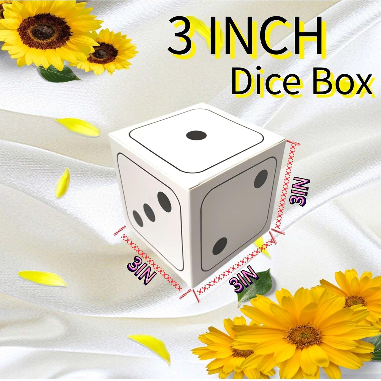 XCXGYCA 20 cajas de regalo de dados decorativos a granel tridimensionales, accesorios de dados con temática de casino, caja grande para noche de
