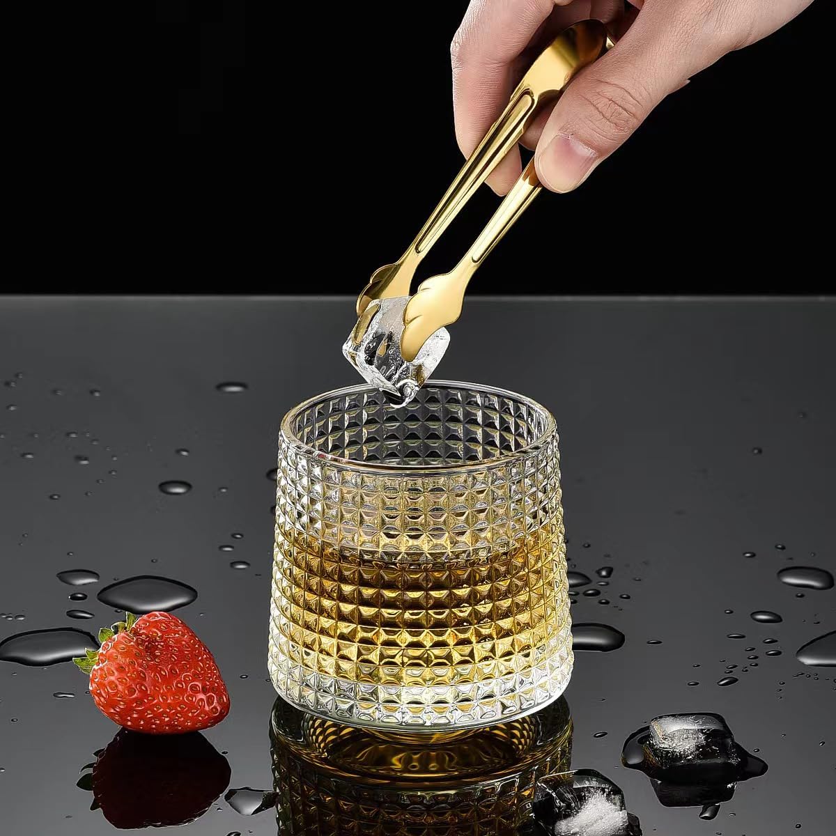 Paquete de 2 mini pinzas para aperitivo, pinzas de hielo de acero inoxidable de 4.16 pulgadas, mini pinzas para azúcar para café, bar, fiesta de té,