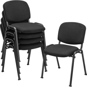 Giantex Juego de 5 sillas de conferencia, sillas apilables para invitados con marco de metal, cojín acolchado, silla de recepción apilable, sillas Giantex Juego de 5 sillas de conferencia, sillas apilables para invitados con marco de metal, cojín acolchado, silla de recepción apilable, sillas