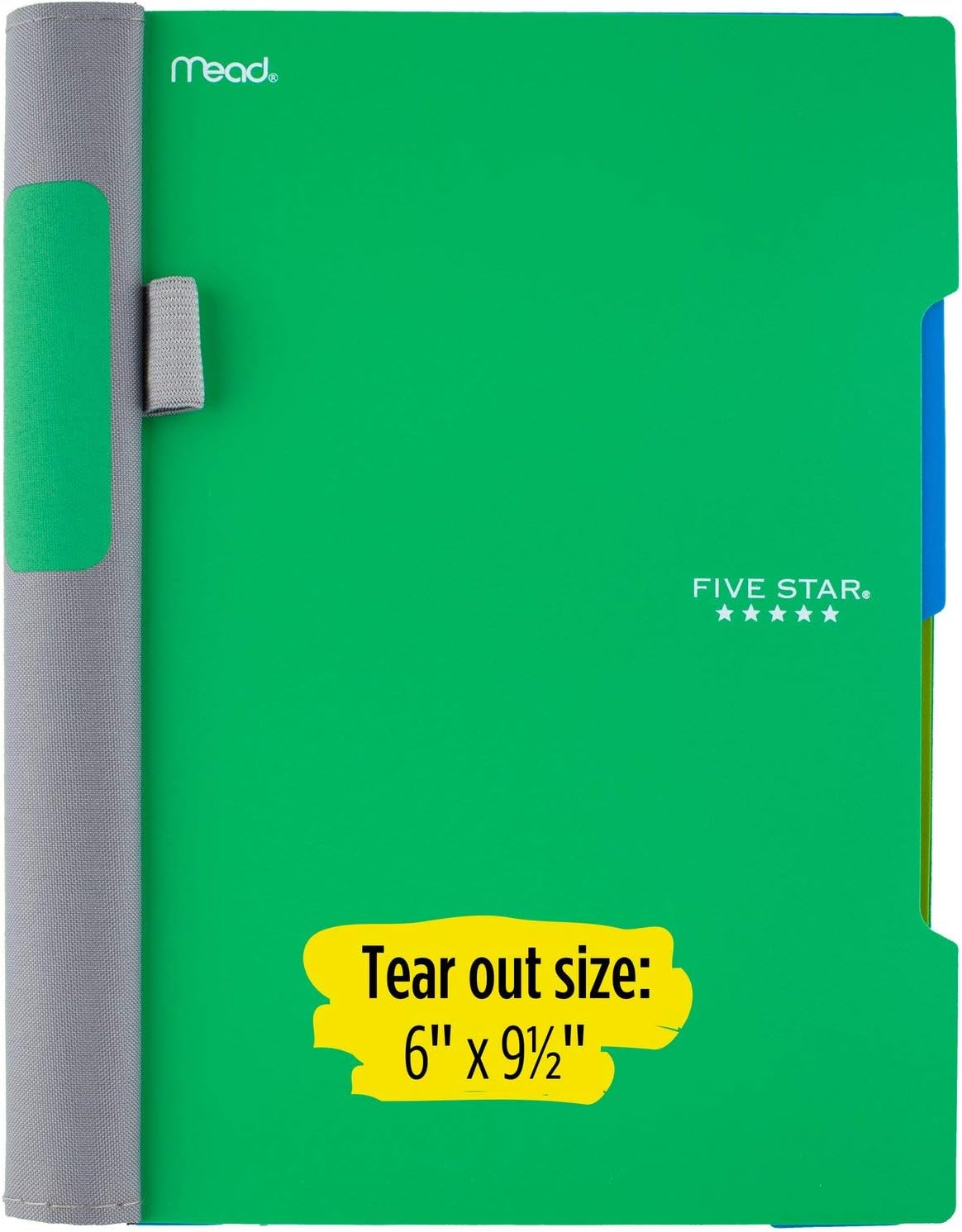 Five Star Advance – Cuaderno de espiral, 2 materias, papel rayado universitario, 100 hojas, 9-12 x 6 pulgadas, azul (73162)