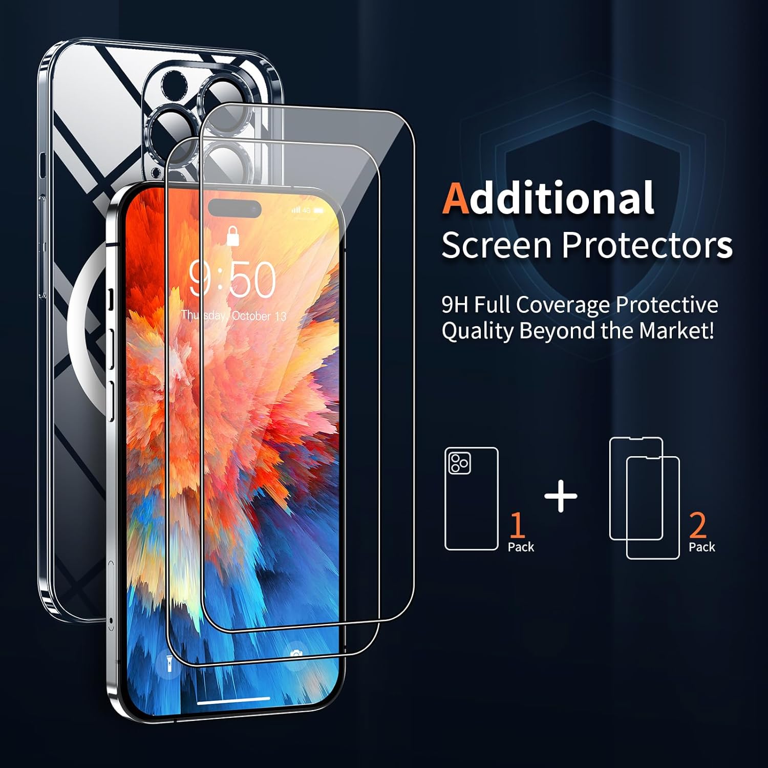 Dataroad – Funda magnética delgada para iPhone 15 Pro Max de 6.7 pulgadas con protector de pantalla, compatible con MagSafe, funda de lujo para