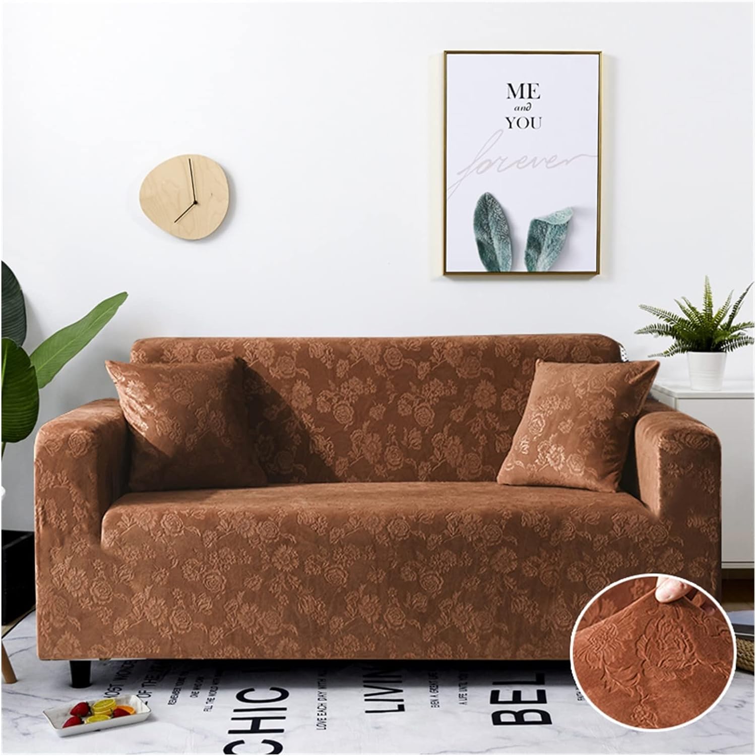 Funda de sofá de tela de terciopelo elástica para sala de estar, funda de sofá, funda de sofá, sillón y toalla de sofá, juego de sofá de 1 pieza
