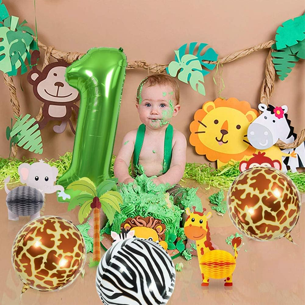 TONIFUL Globos grandes de 40 pulgadas con números verdes del 0 al 9, globos de helio del número 1 del número 1, globos de aluminio de Mylar con