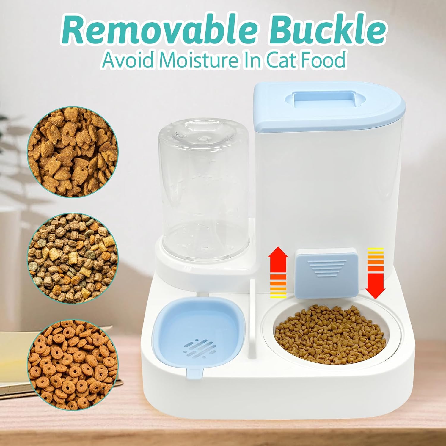 Fhiny Alimentador de gravedad para gatos y dispensador de agua, 2 en 1, bebedero automático para mascotas, juego de cuencos de cerámica