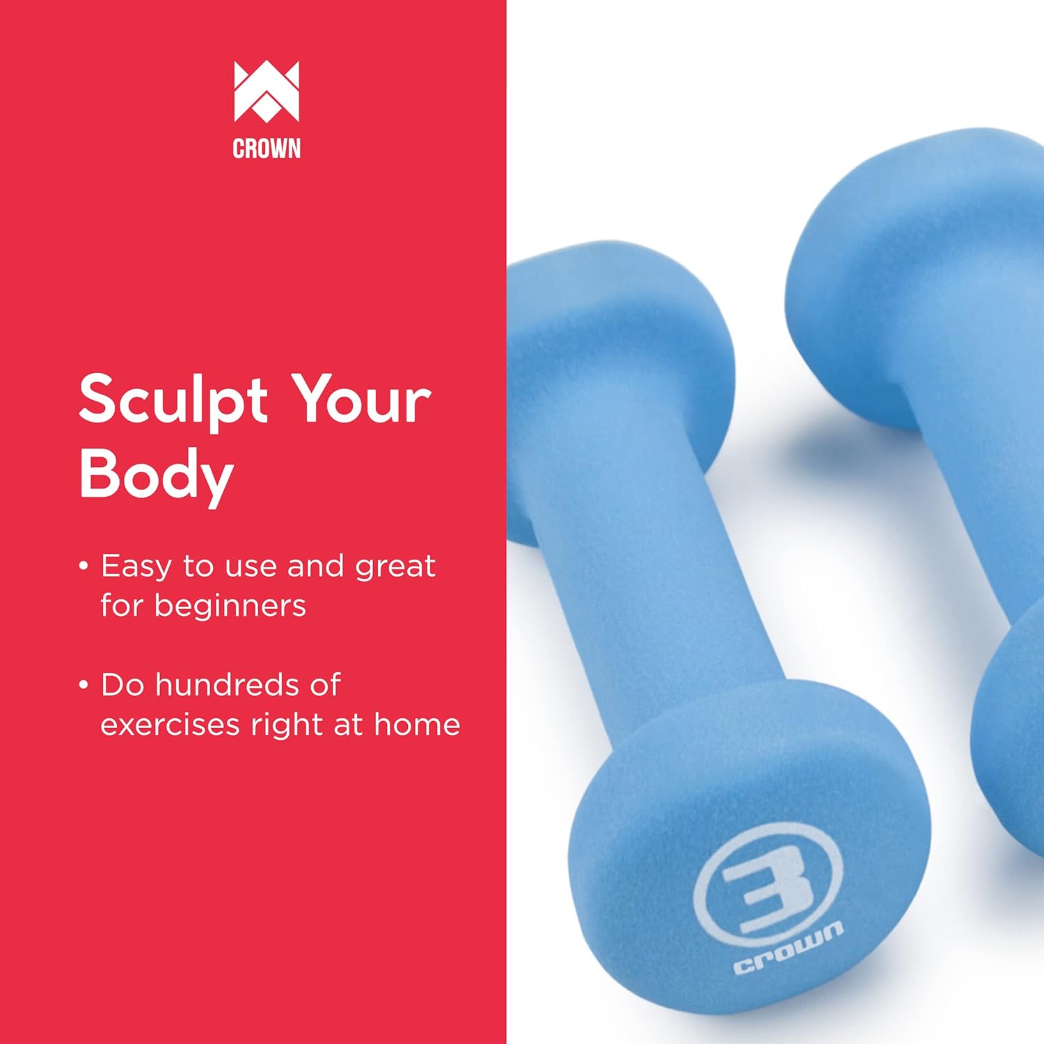 Set of 2 Body Sculpting Hand Weights – Soft Neoprene Coated Dumbbell Set – Supplies for Exercise, Workout, Weight Loss, Body Building – For Men,