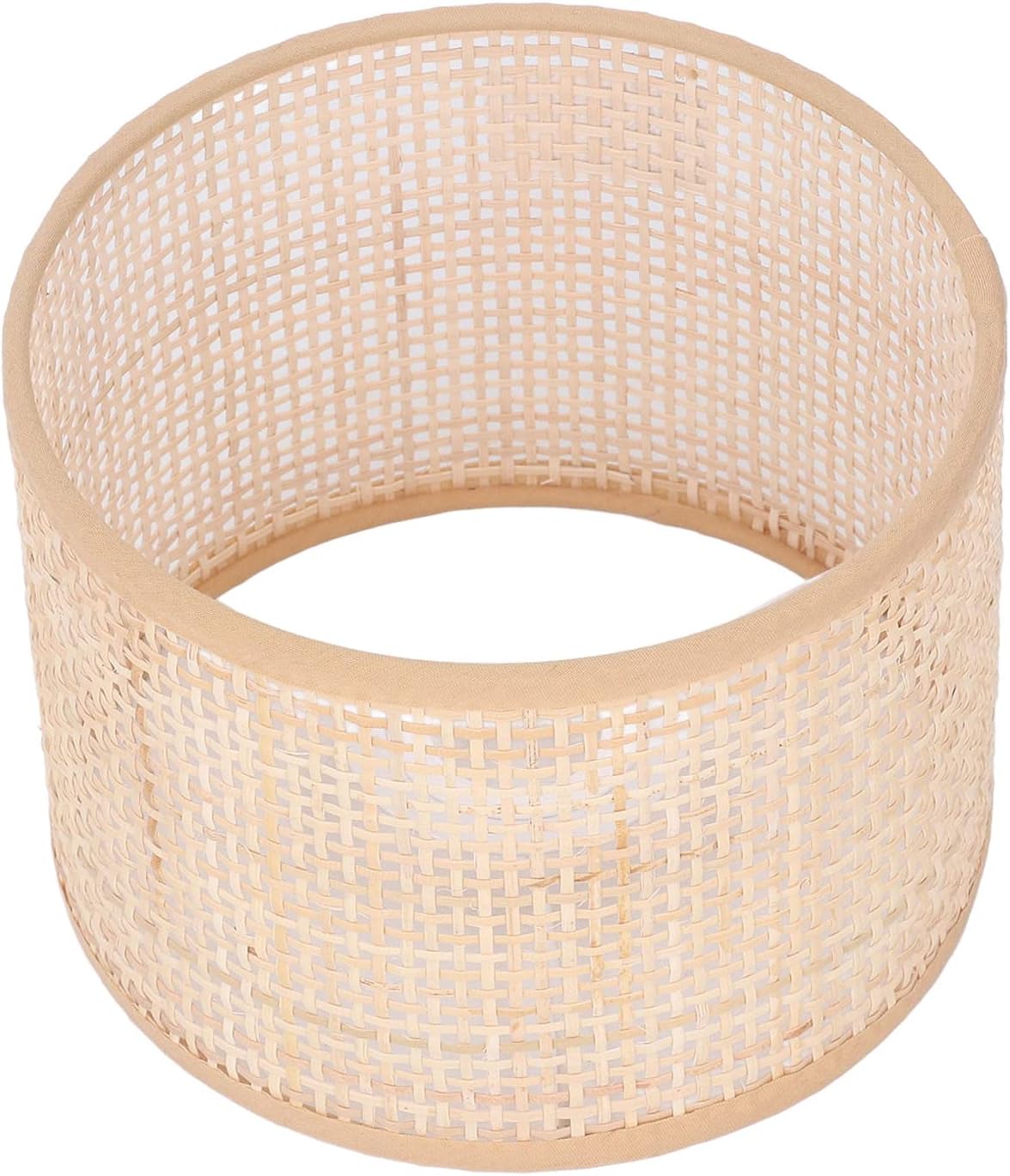 Cubierta de luz tejida, lámpara de ratán vintage, pantalla de malla, reemplazo ligero para lámpara de mesa E27 E14