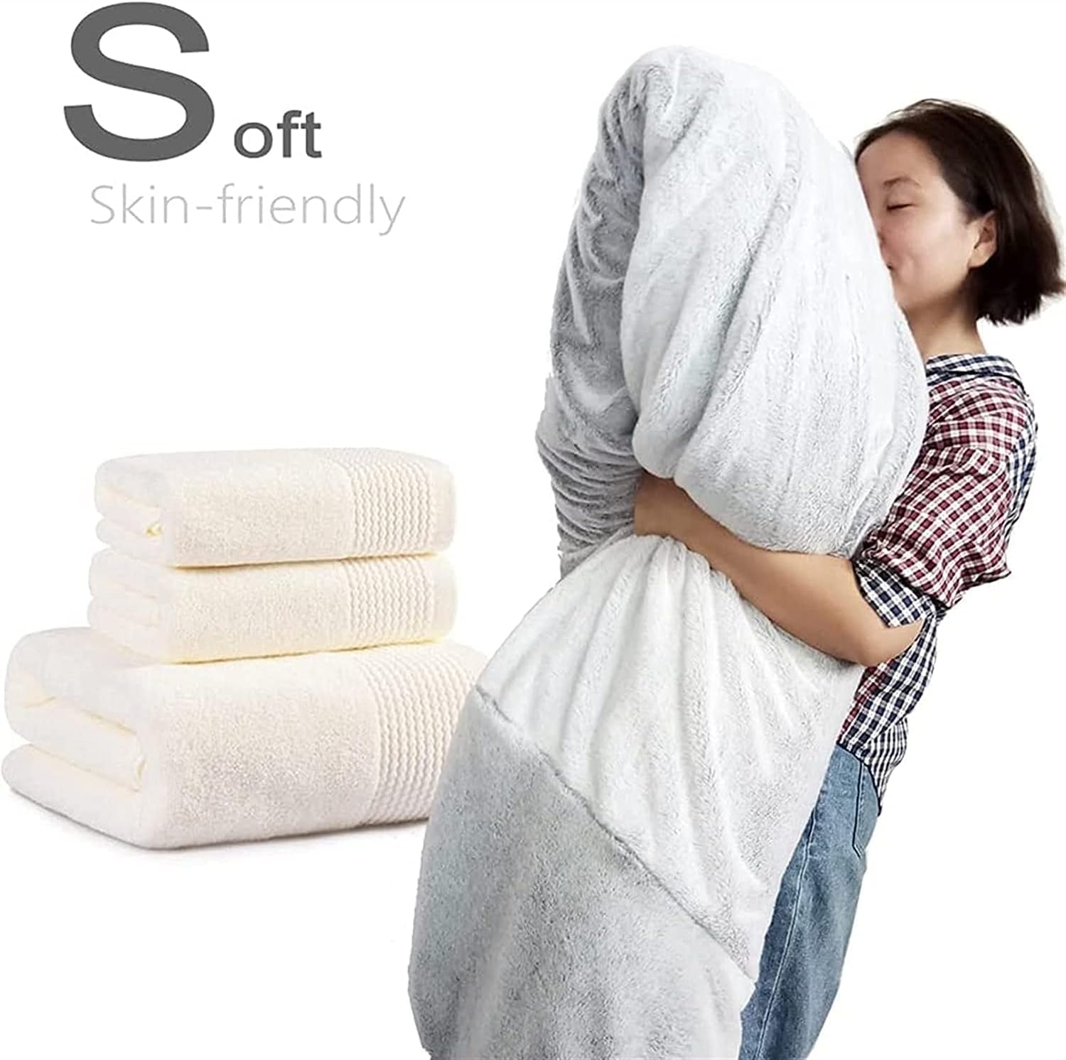 Funda para silla tipo puf de piel gigante para niños y adultos, (sin relleno), muebles de sala de estar, grande, redondo, suave, esponjoso, de piel