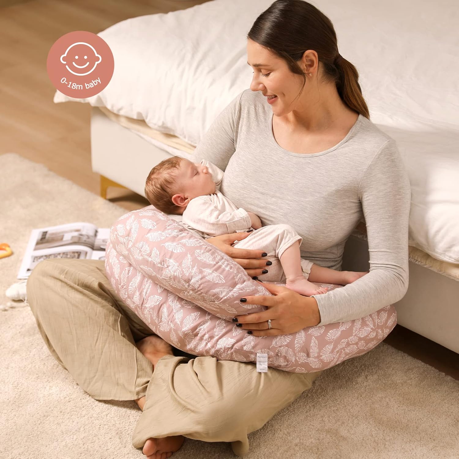 Momcozy Original Nursing Pillow and Positioner – Plus Size Feeding Pillow  Breastfeeding, Bottle Feeding, Baby Support  with Adjustable Waist Strap