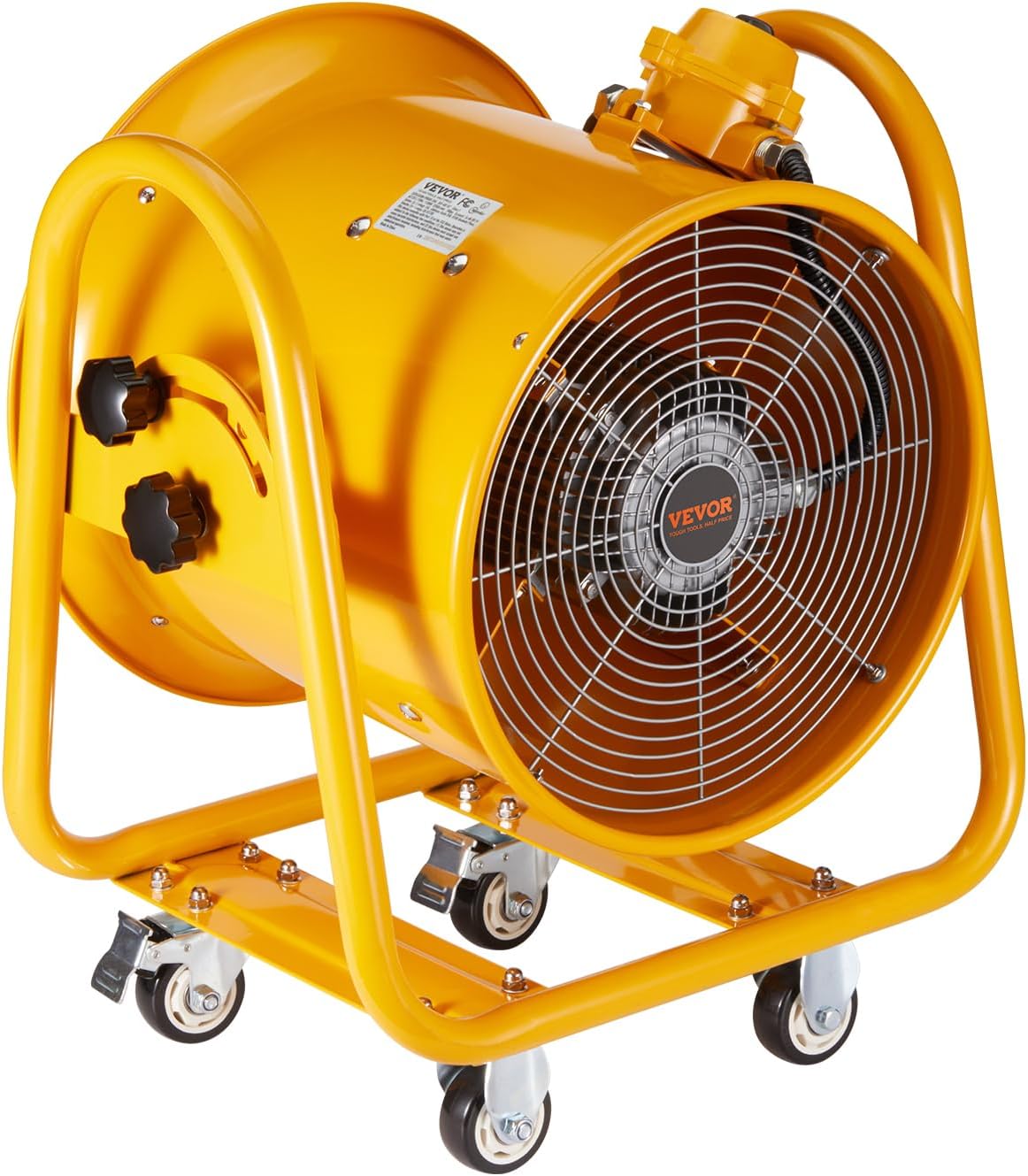 VEVOR Ventilador portátil a prueba de explosiones de 16 pulgadas, ventilador de escape de cilindro resistente de 4240 CFM con cable de alimentación