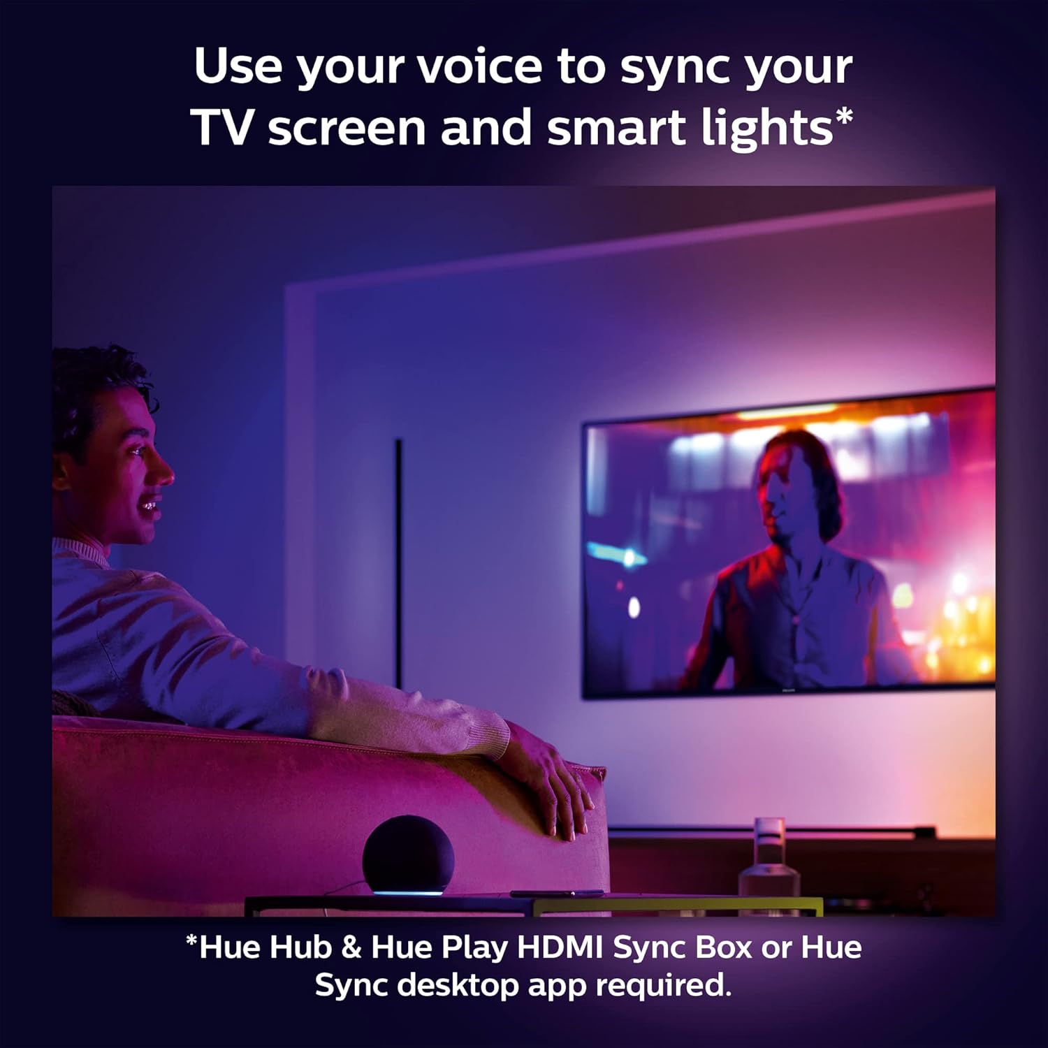 Philips Hue Tubo de luz inteligente grande, blanco, luz LED que cambia de color blanco y de color, 1 paquete, sincronización con TV, música y