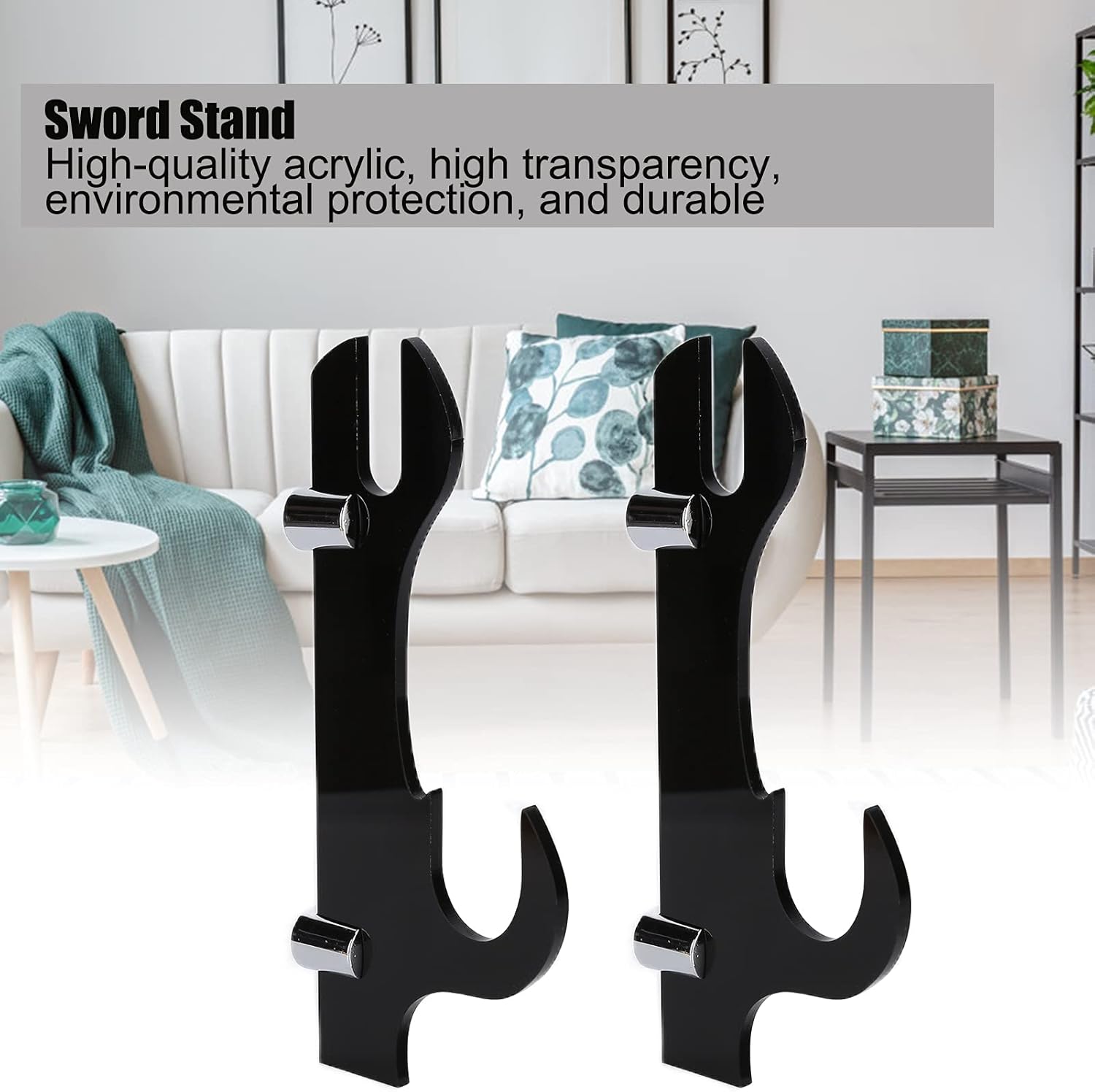 Acrylic Horizontal Sword Holder – Elegant Wall – Mount Organizer for Collectors and Enthusiasts
