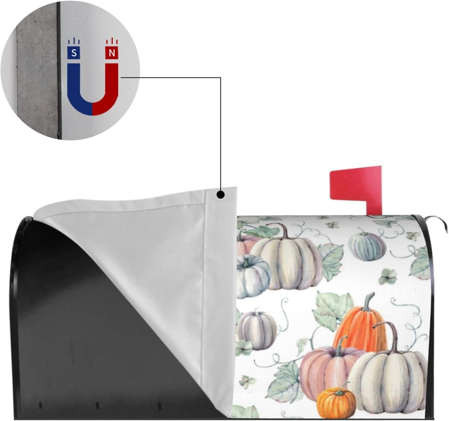 Fundas magnéticas para buzón de otoño, tamaño estándar de 18 x 21 pulgadas, diseño de calabazas de acuarela de temporada, para decoración de