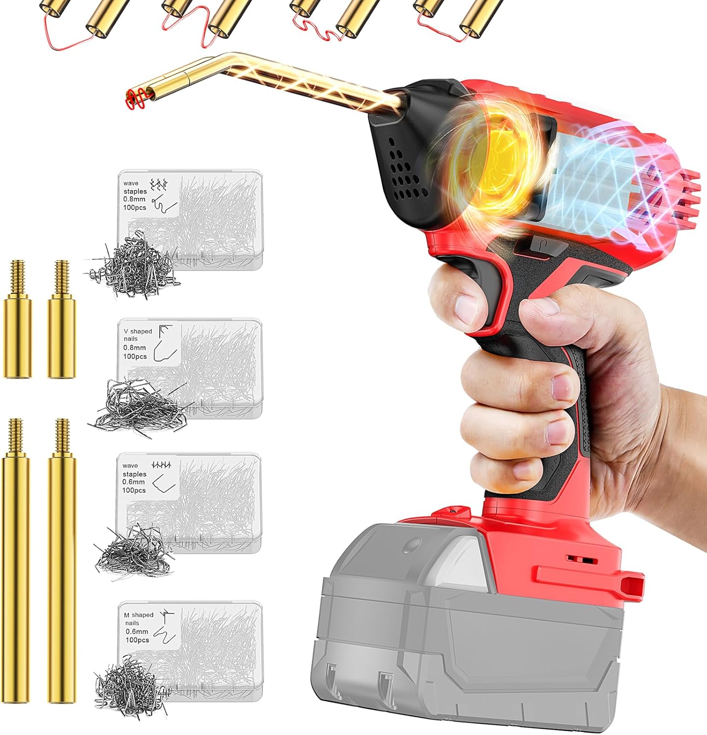 Pistola de soldadura de plástico inalámbrica para batería Milwaukee de 18 V, herramientas automotrices portátiles Ecarke de 120 W para máquina