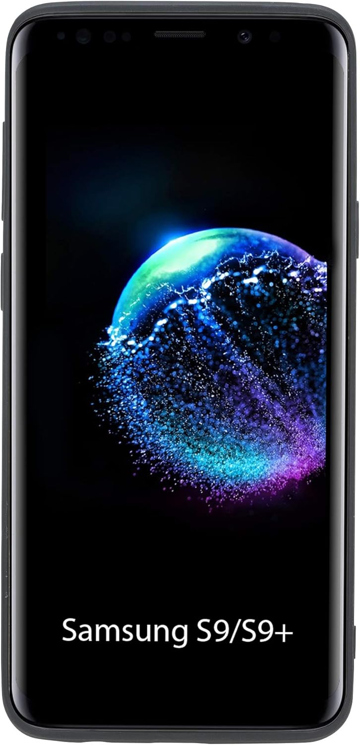 Venito Pisa – Funda de piel con soporte para Samsung Galaxy S9+ Plus, color negro