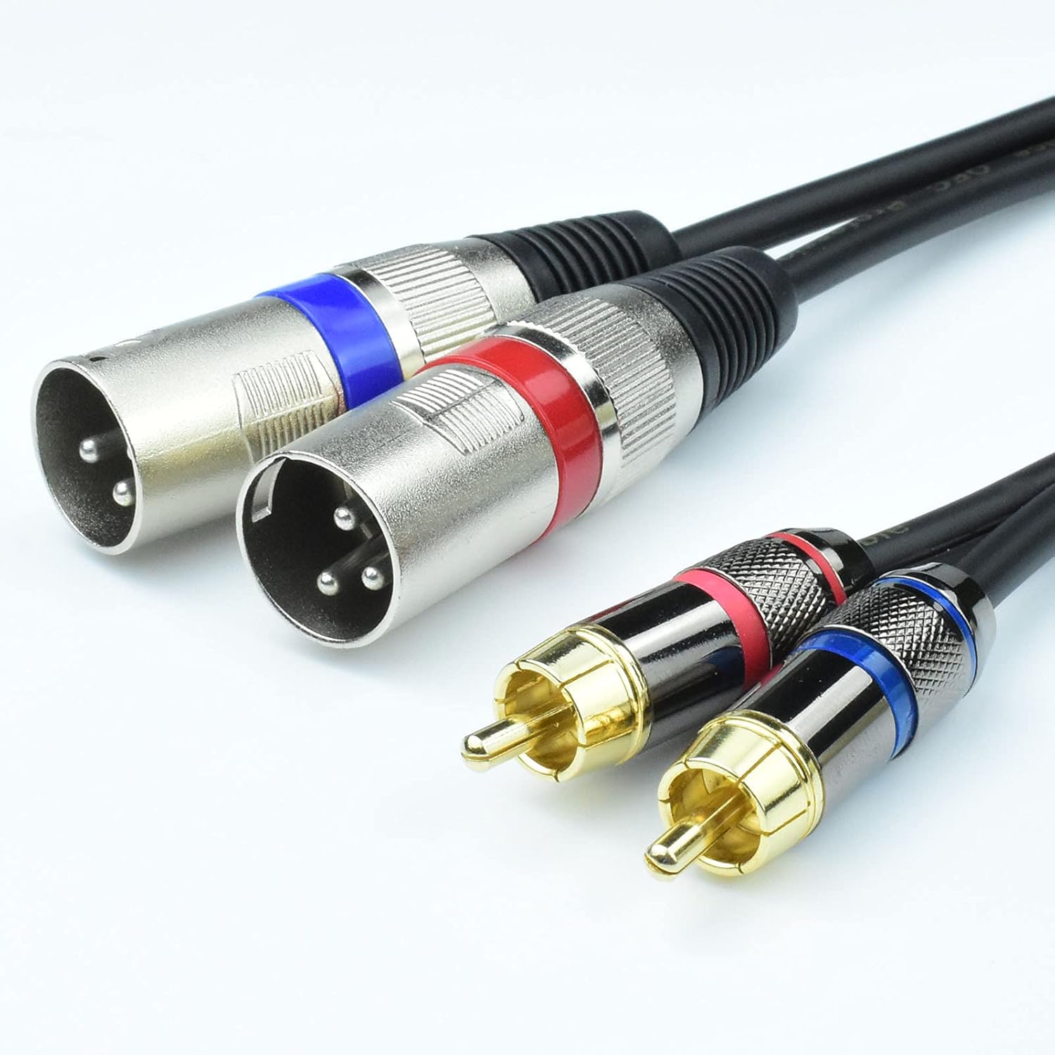 Adaptador de cable doble RCA macho a doble XLR macho, cable de enchufe de teléfono LR RCA a XLR desequilibrado de 3.3 pies, cable de salida de