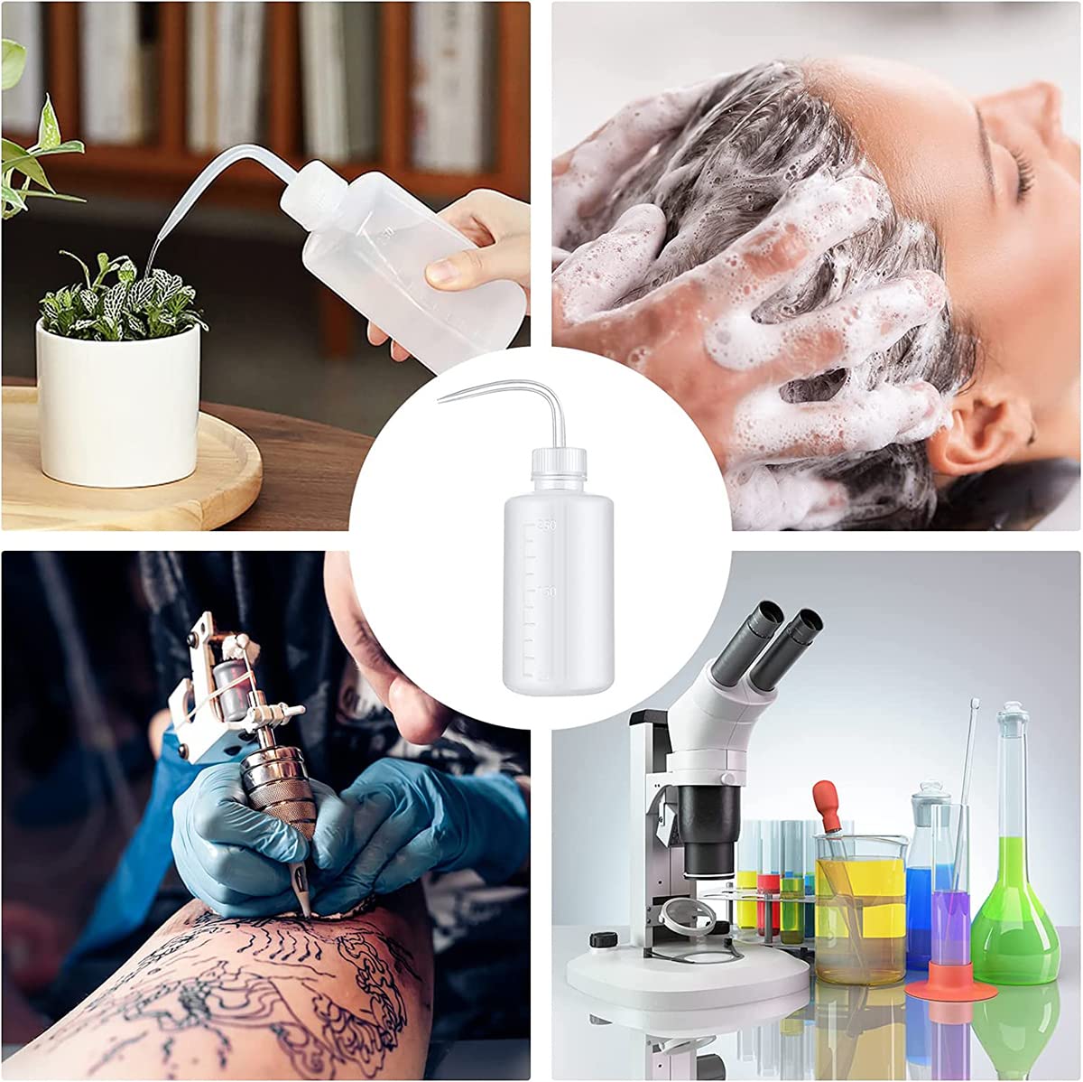 1 unids 8.5 fl oz de plástico Satety Lash Cleaning Tatoo Wash Bottle 2PCS nariz Blackhead limpieza facial champú cepillo para suministros de