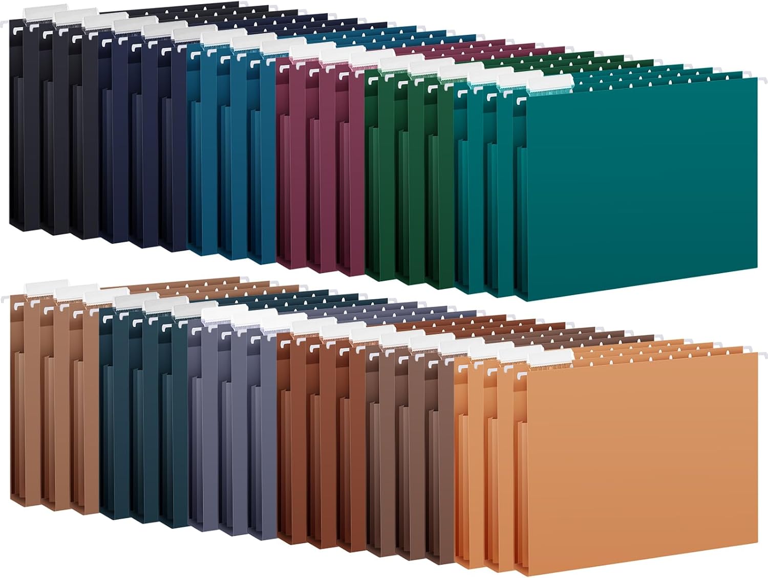Yaomiao 24 carpetas colgantes de tamaño carta, bolsillo expandible para archivos colgantes con pestañas de plástico e insertos de etiquetas,