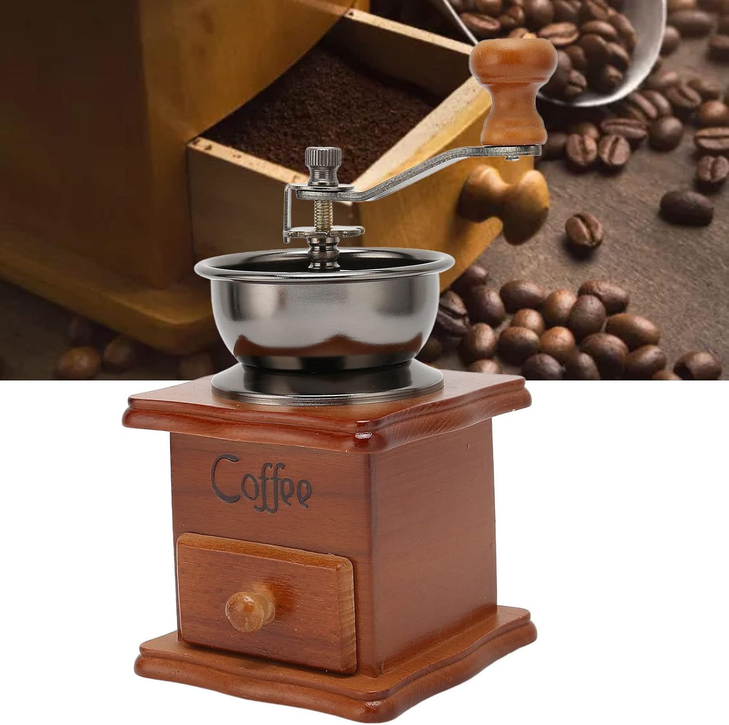 Molinillo de mano de café vintage, molinillo de café manual, molinillo de café manual de estilo vintage, molinillo de café de mano para el hogar,