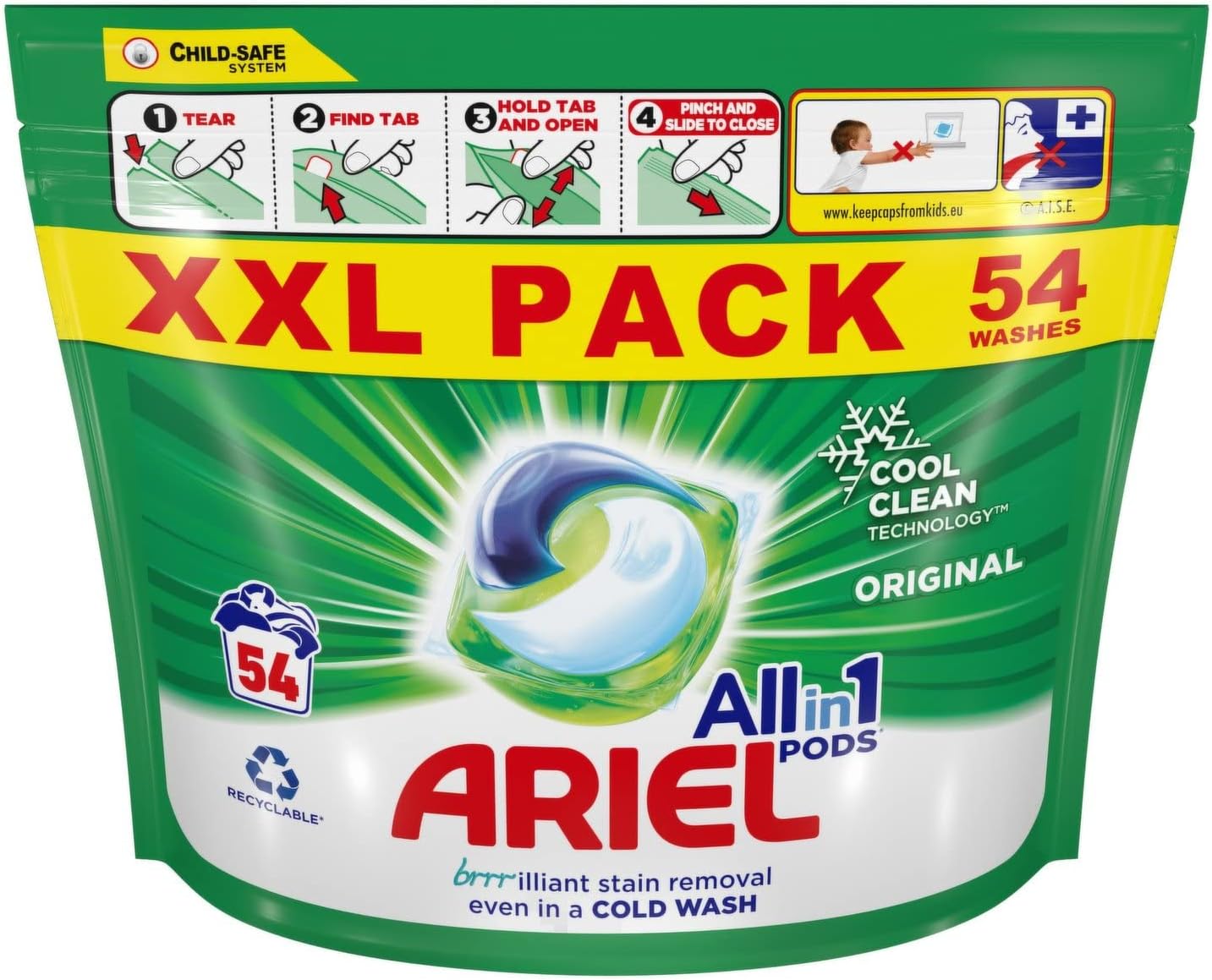 Ariel Cápsulas de detergente todo en 1 57’s Original